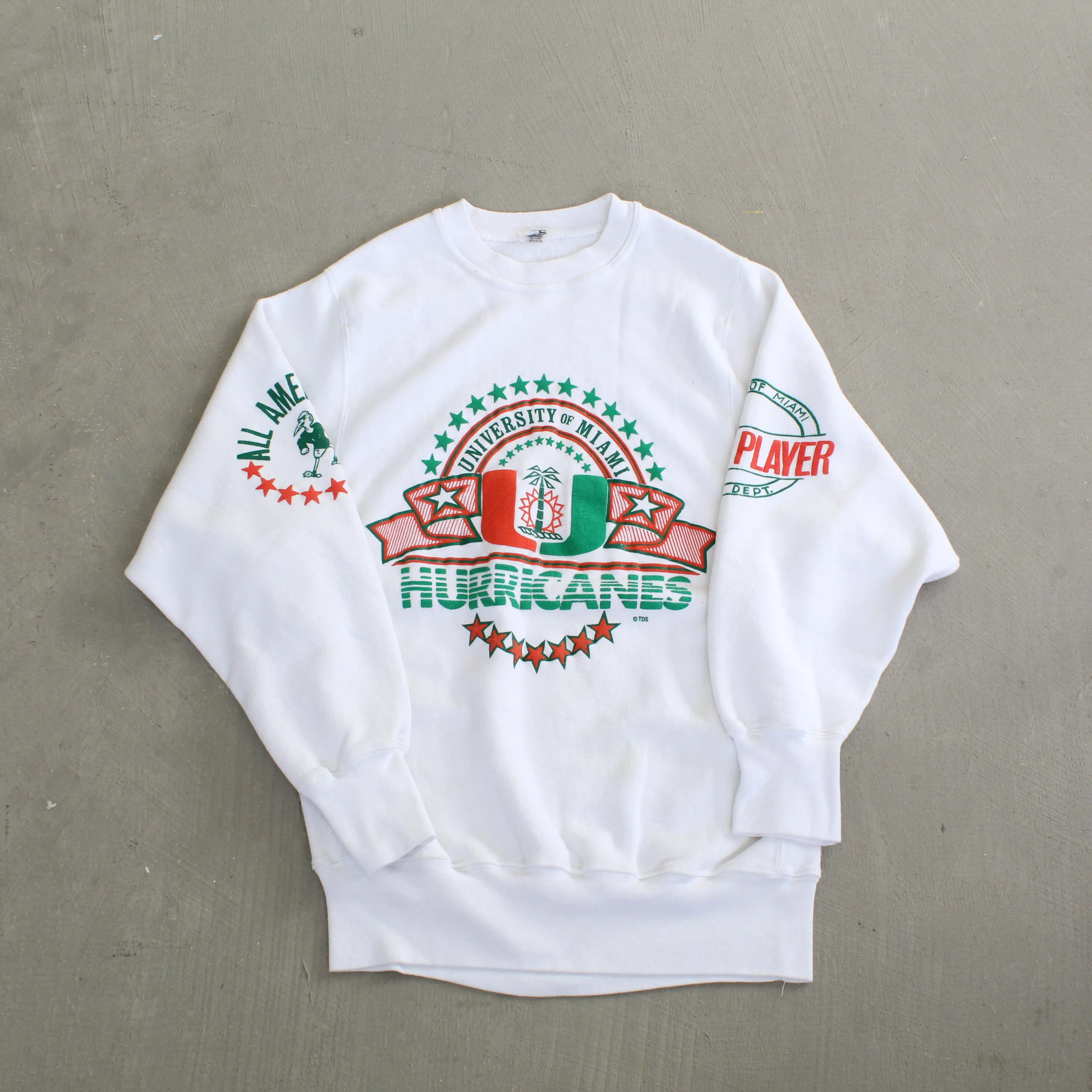 F- Vintage University Of Miami Hurricane Football Team Player Crewneck sold by HG Vintage
