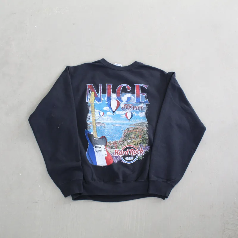 F- Hard Rock Cafe x Pac sun Nice France Guitar Crewneck sold by HG Vintage