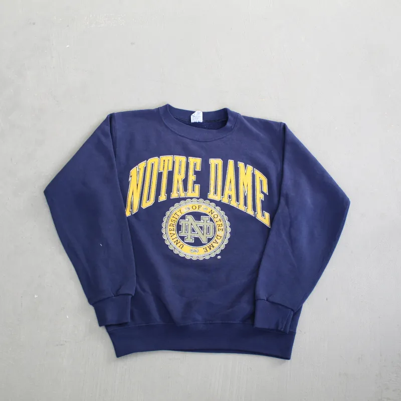 F- Vintage University Of Notre Dame Text Crewneck sold by HG Vintage
