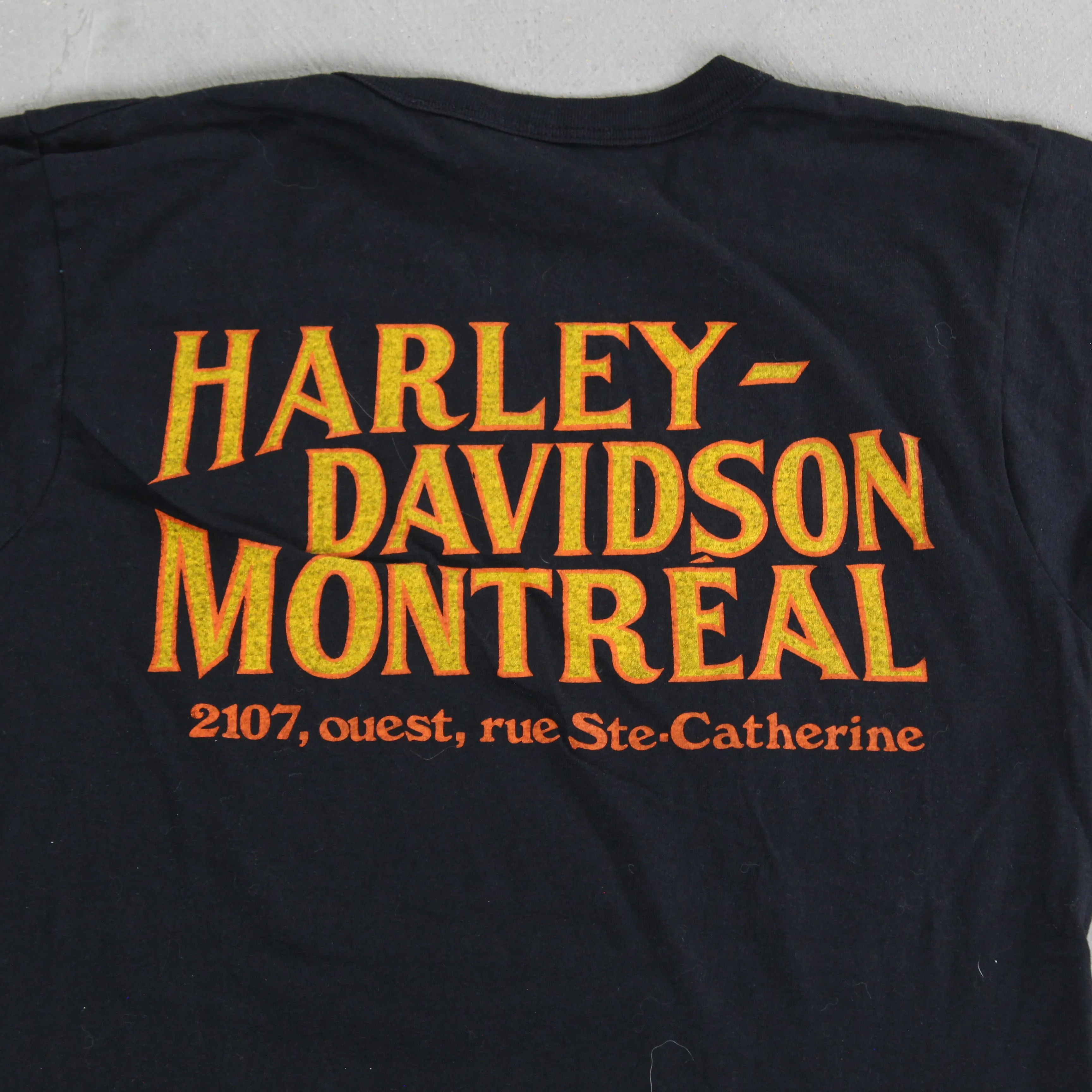 F- Vintage Harley Davidson Montreal Ste-Catherine Eagle & Text Tee sold by HG Vintage product image thumbnail 4