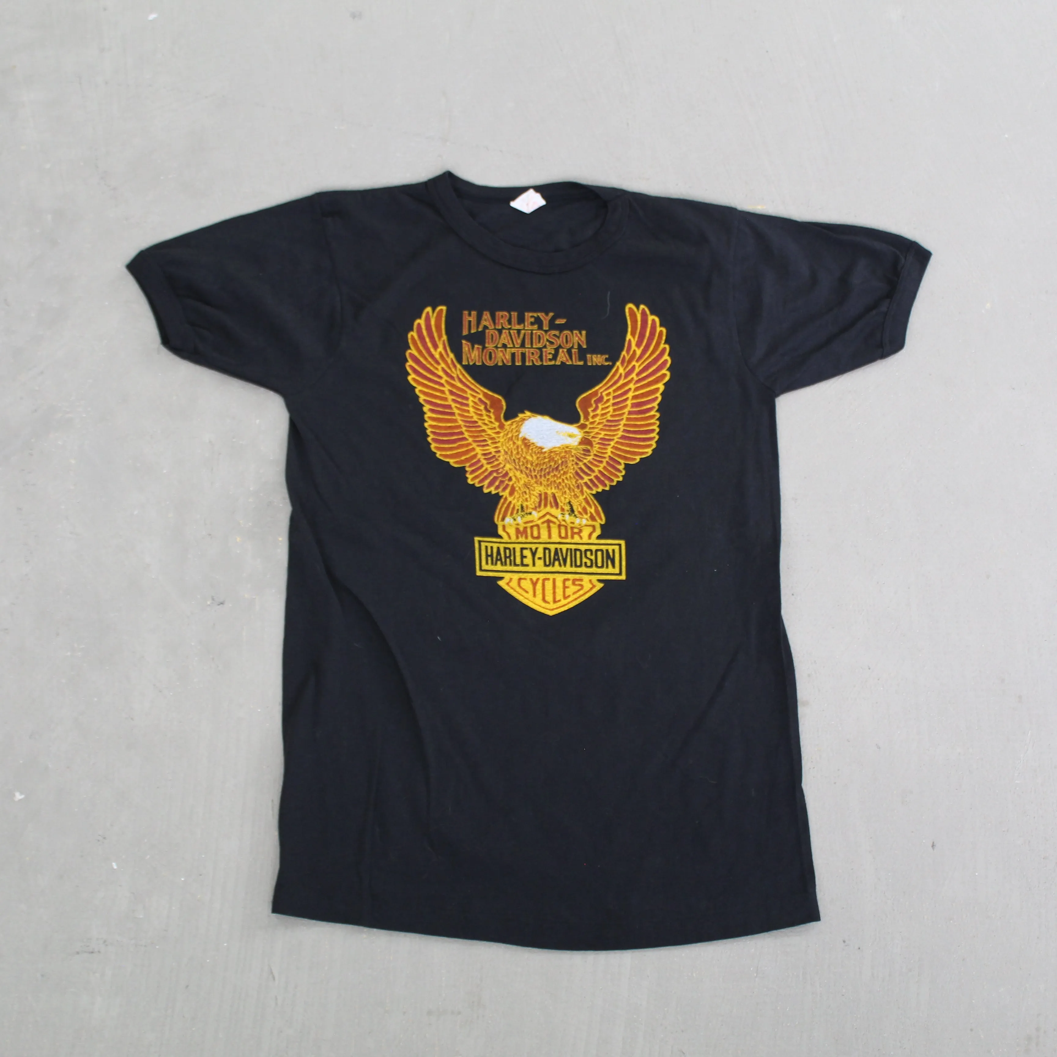 F- Vintage Harley Davidson Montreal Ste-Catherine Eagle & Text Tee sold by HG Vintage