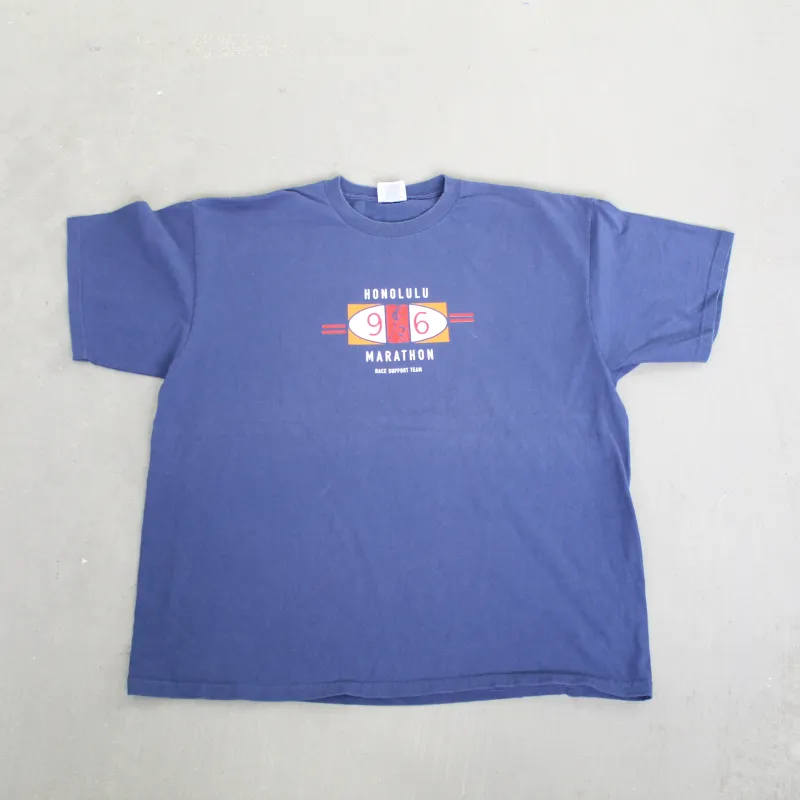 F- Vintage 96' Nike Honolulu Marathon Race Support Team Graphic Tee made by HG Vintage