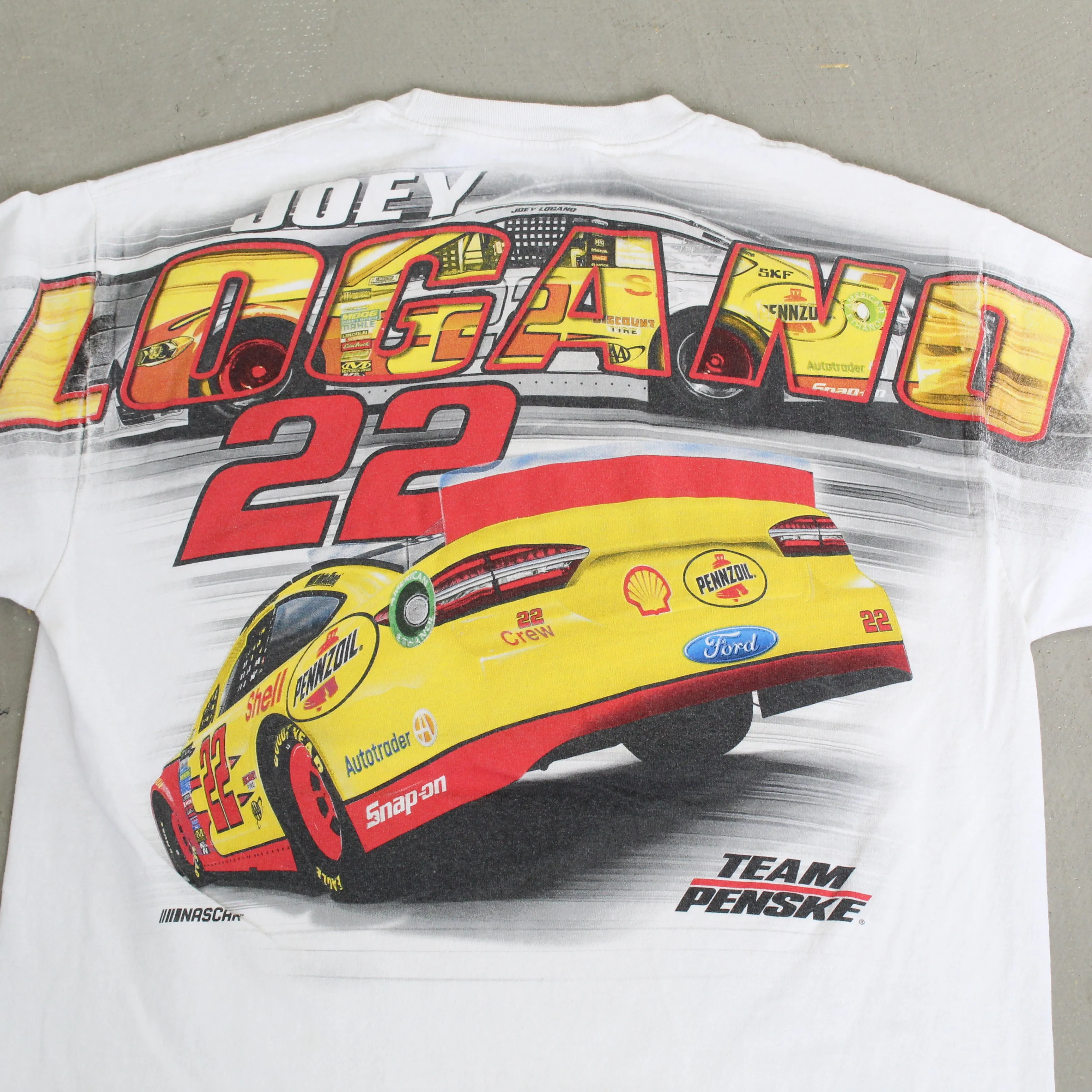 F- Vintage Nascar Joey Logano Shell & Penzoil Car Jumbo Print Tee sold by HG Vintage product image thumbnail 4