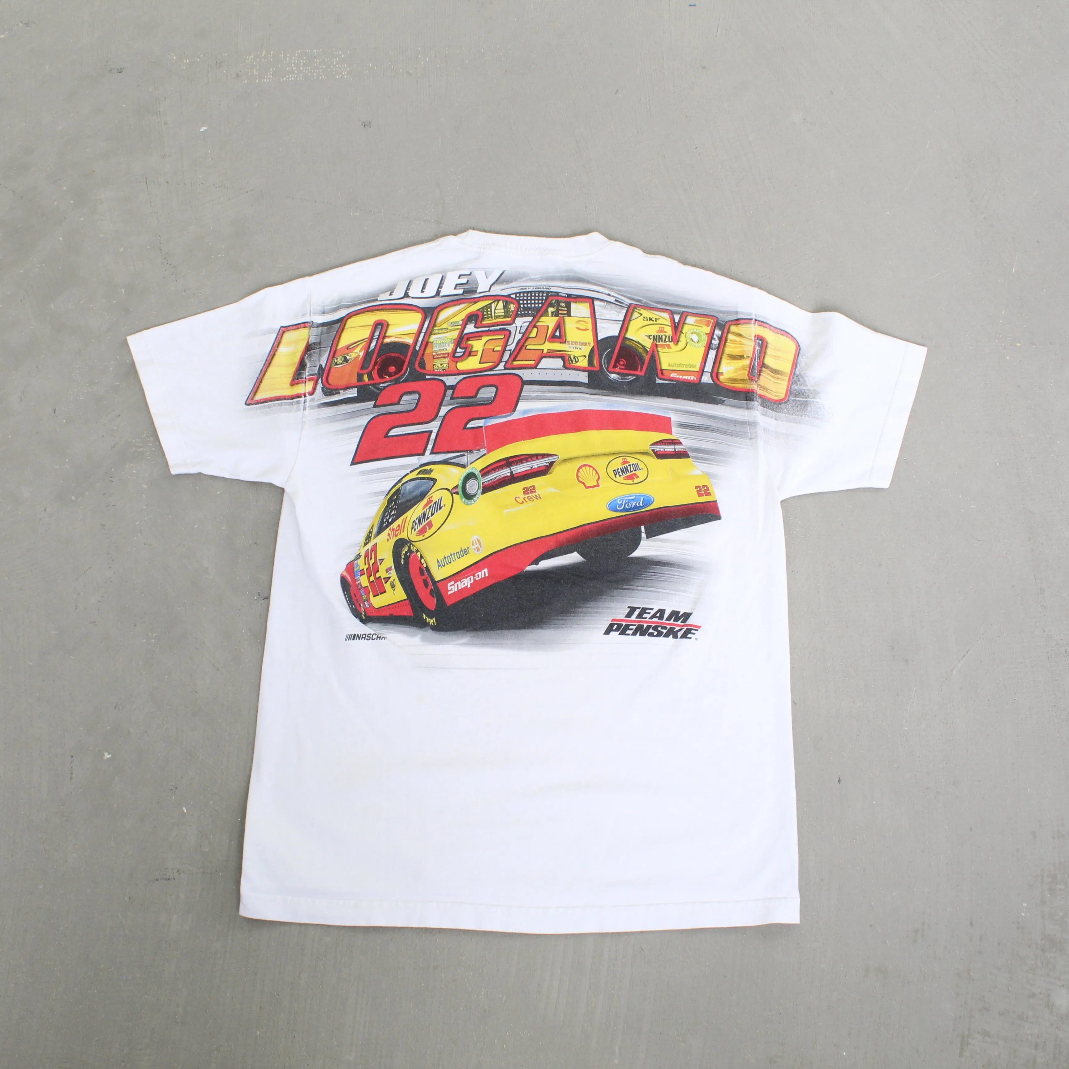 F- Vintage Nascar Joey Logano Shell & Penzoil Car Jumbo Print Tee sold by HG Vintage product image thumbnail 3