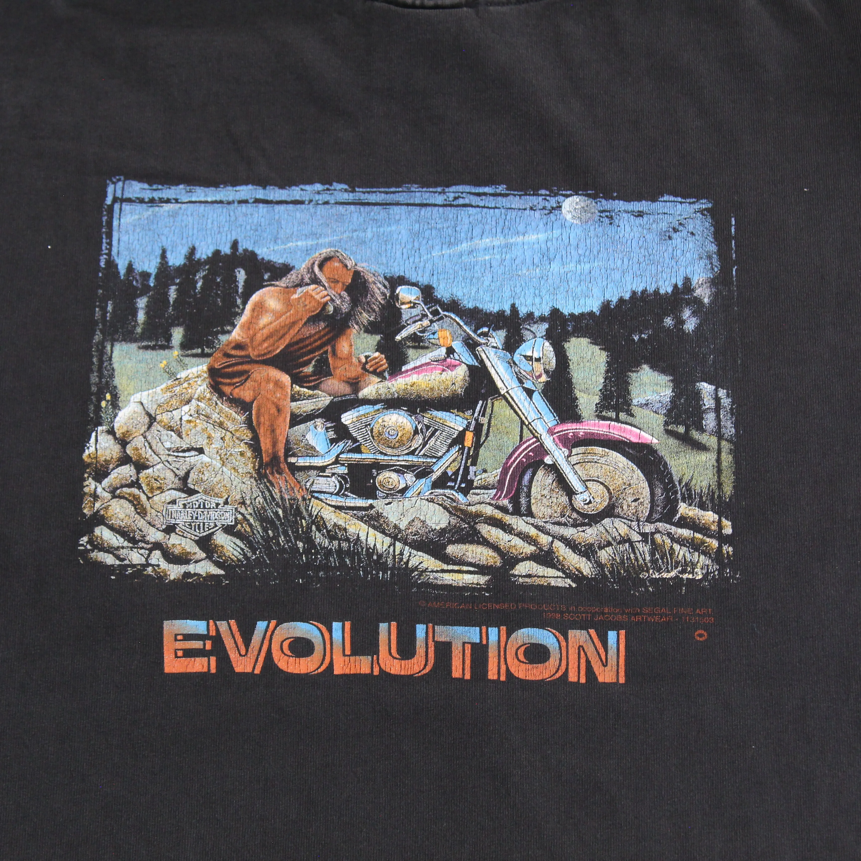 F- Vintage 1998 Harley Davidson Memphis Tn Evolution Graphic Pocket Tee sold by HG Vintage product image thumbnail 3