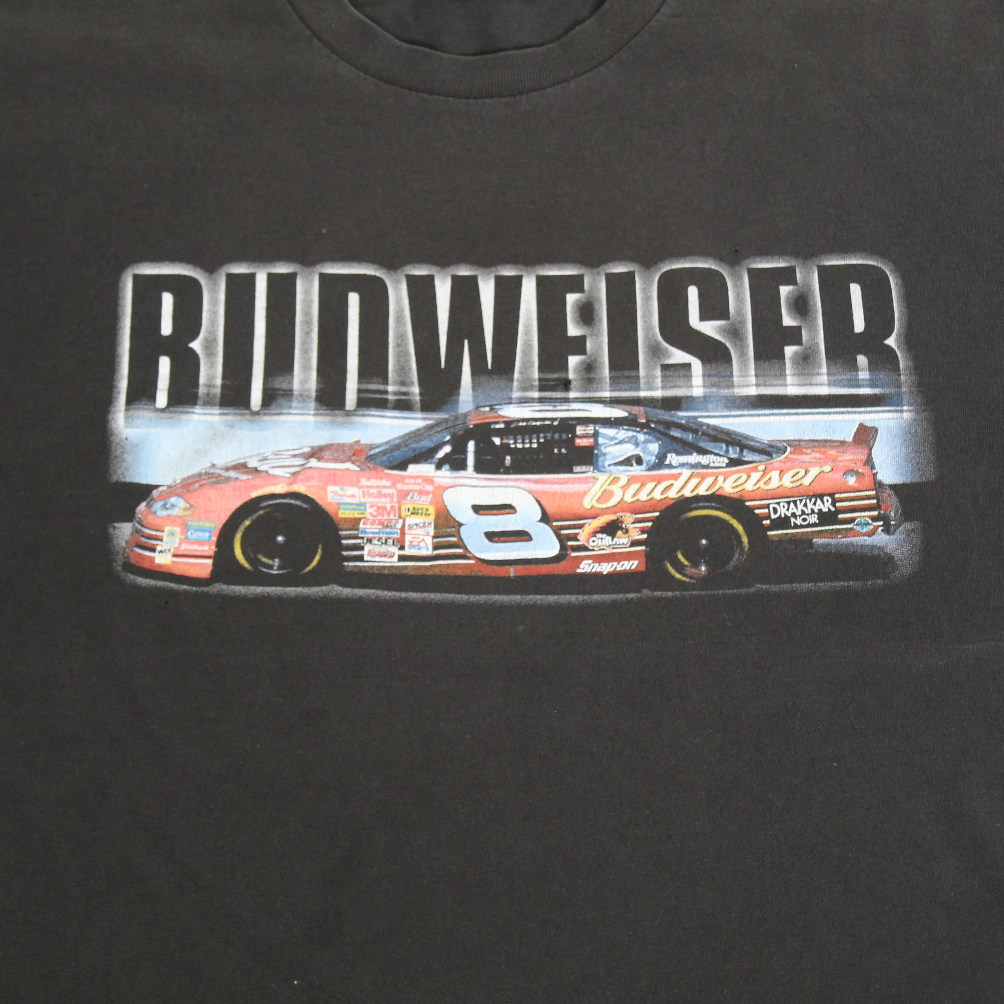 F- Vintage Nascar Dale Earnhardt Jr Budweiser Car Picture Tee sold by HG Vintage product image thumbnail 2
