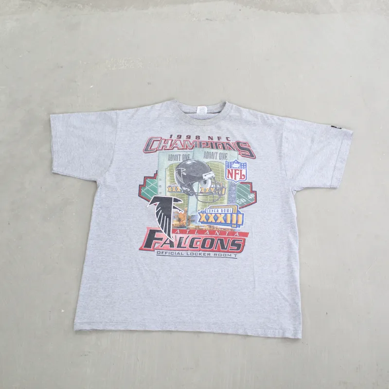 F- Vintage 1998 Atlanta Falcons NFC Champions Locker Room NFL Starter Tee sold by HG Vintage