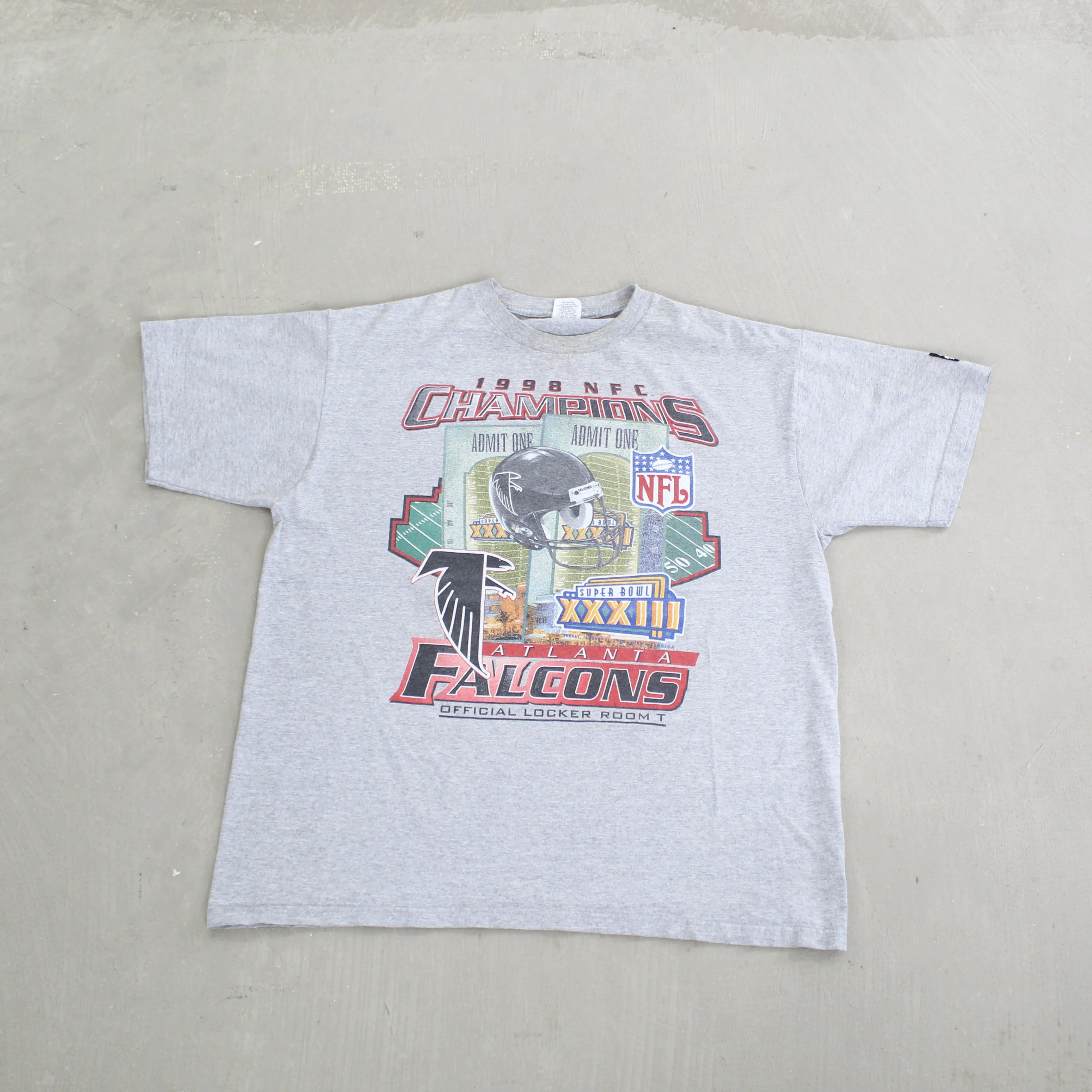F- Vintage 1998 Atlanta Falcons NFC Champions Locker Room NFL Starter Tee sold by HG Vintage