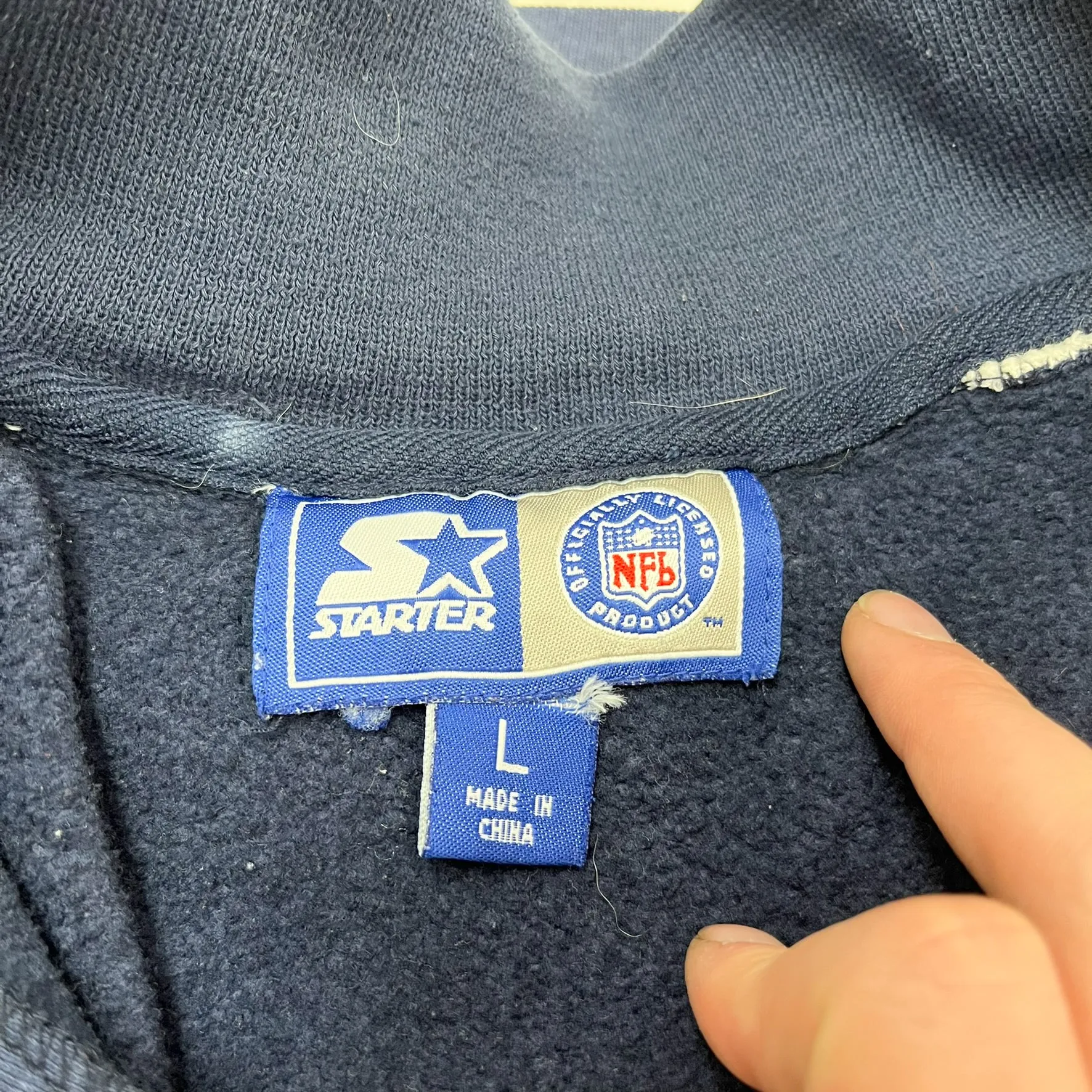 F- Vintage Denver Broncos NFL Starter Embroidered Logo Quarter Zip Crewneck sold by HG Vintage product image thumbnail 5