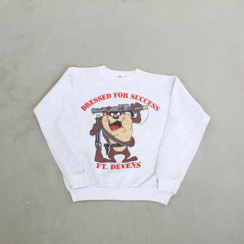 F- Vintage 1990 Looney Tunes Taz Dressed For Success Ft. Devens Graphic Crewneck sold by HG Vintage
