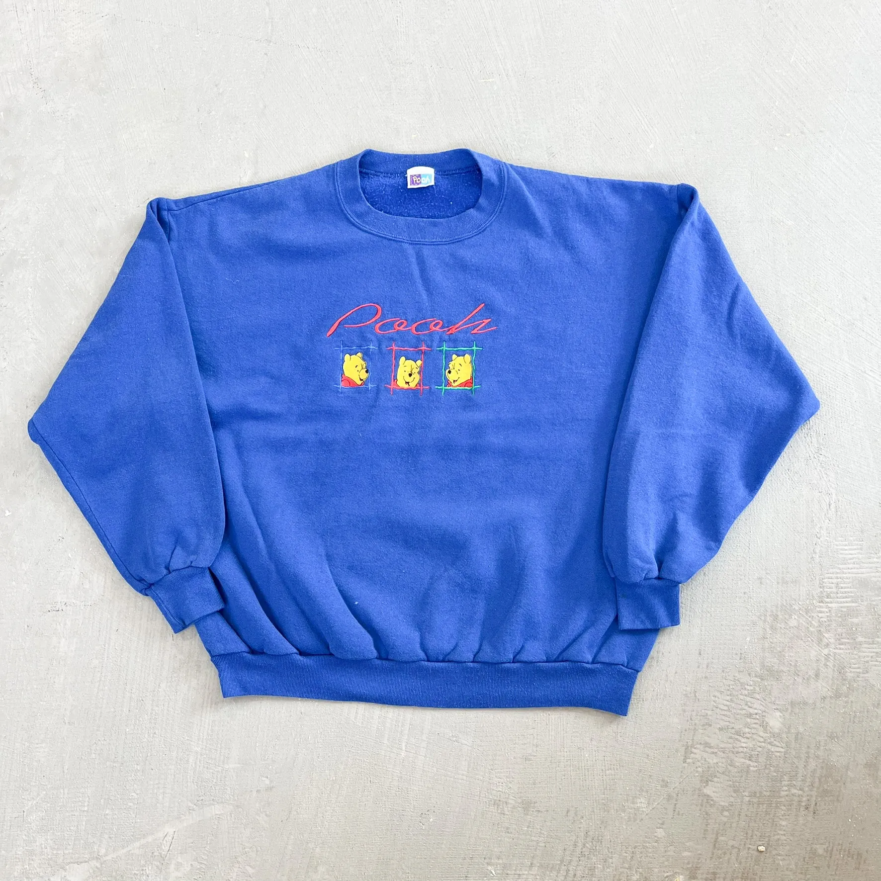 F- Vintage Disney Winnie The Pooh Text & Embroidered Character Crewneck sold by HG Vintage