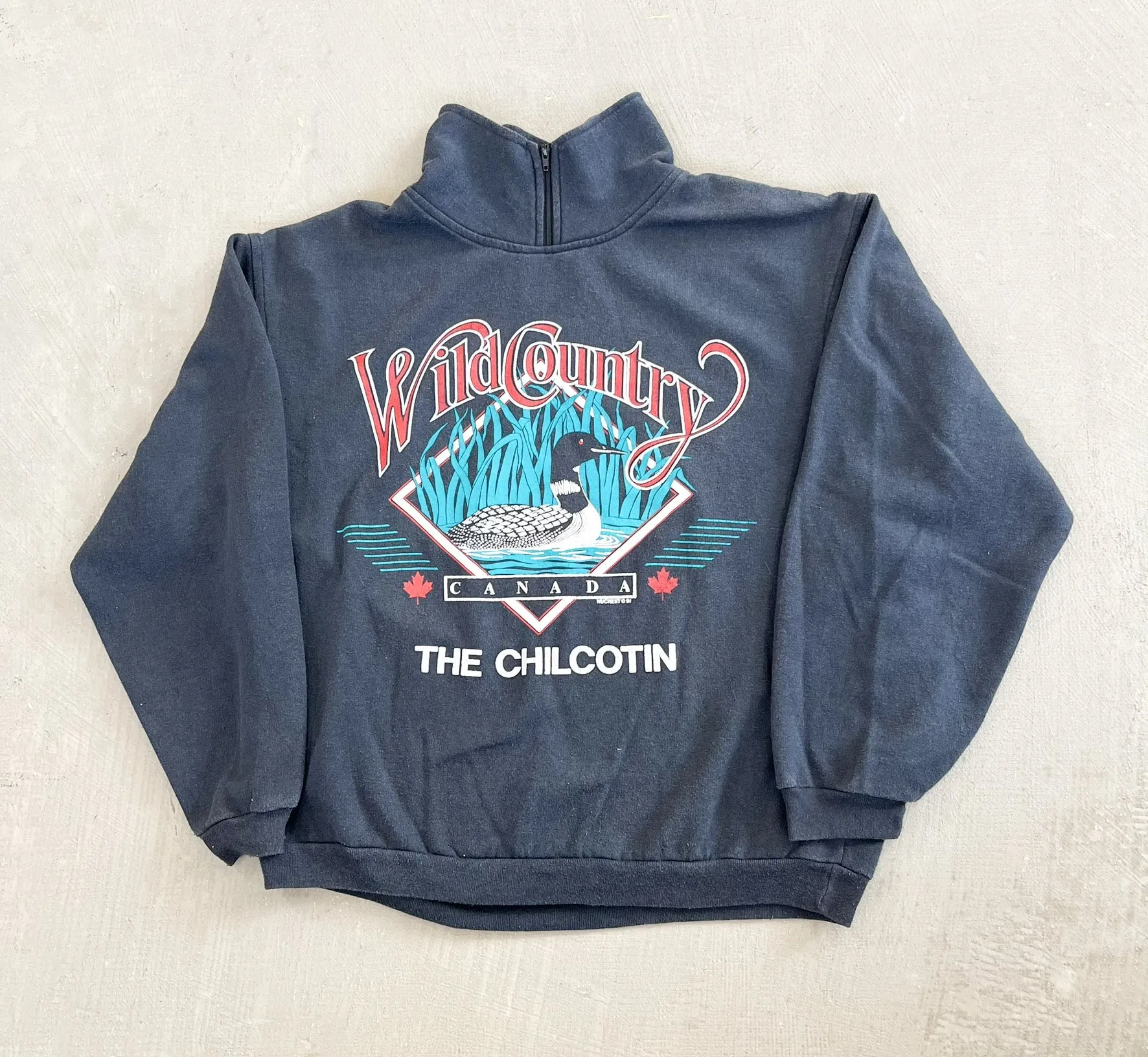F- Vintage 91' Canada Wild Country The Chilcotin 1/4 Zip Up Crewneck sold by HG Vintage