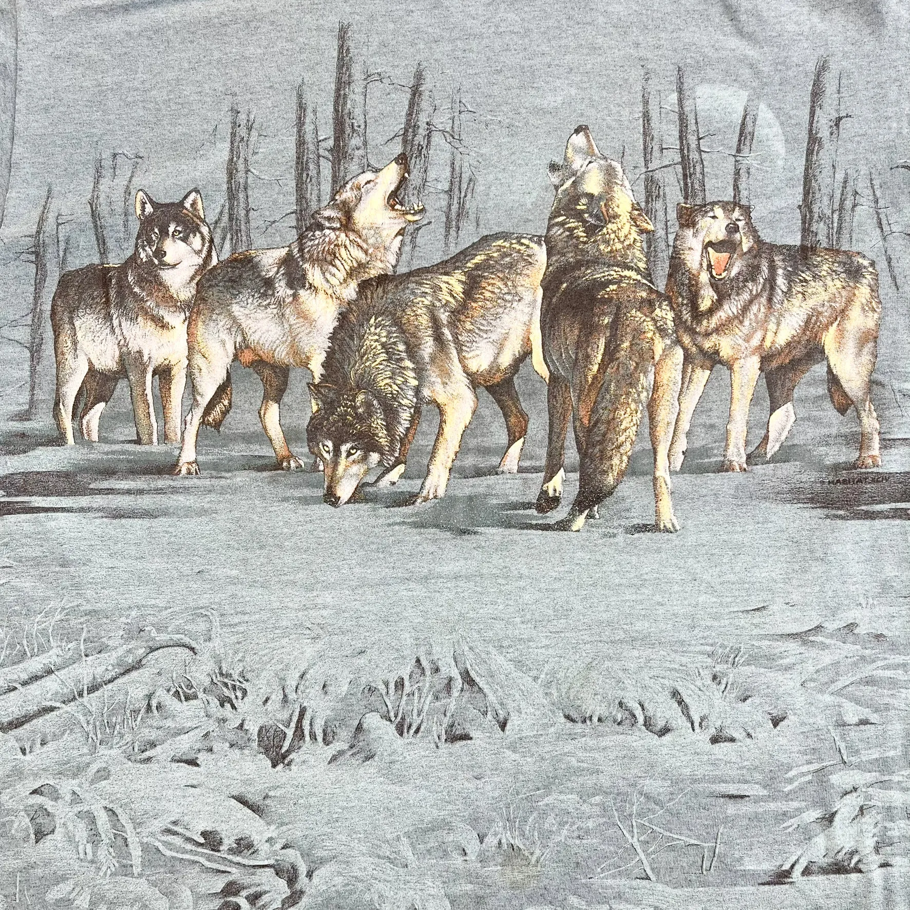 F- Vintage Signal Sports Wolves In Winter Forest Single Stitch Tee sold by HG Vintage product image thumbnail 2