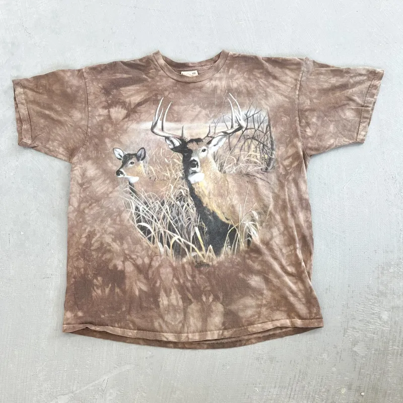 F- Vintage '98 The Mountain Deers In Grass Animal Print Tee sold by HG Vintage