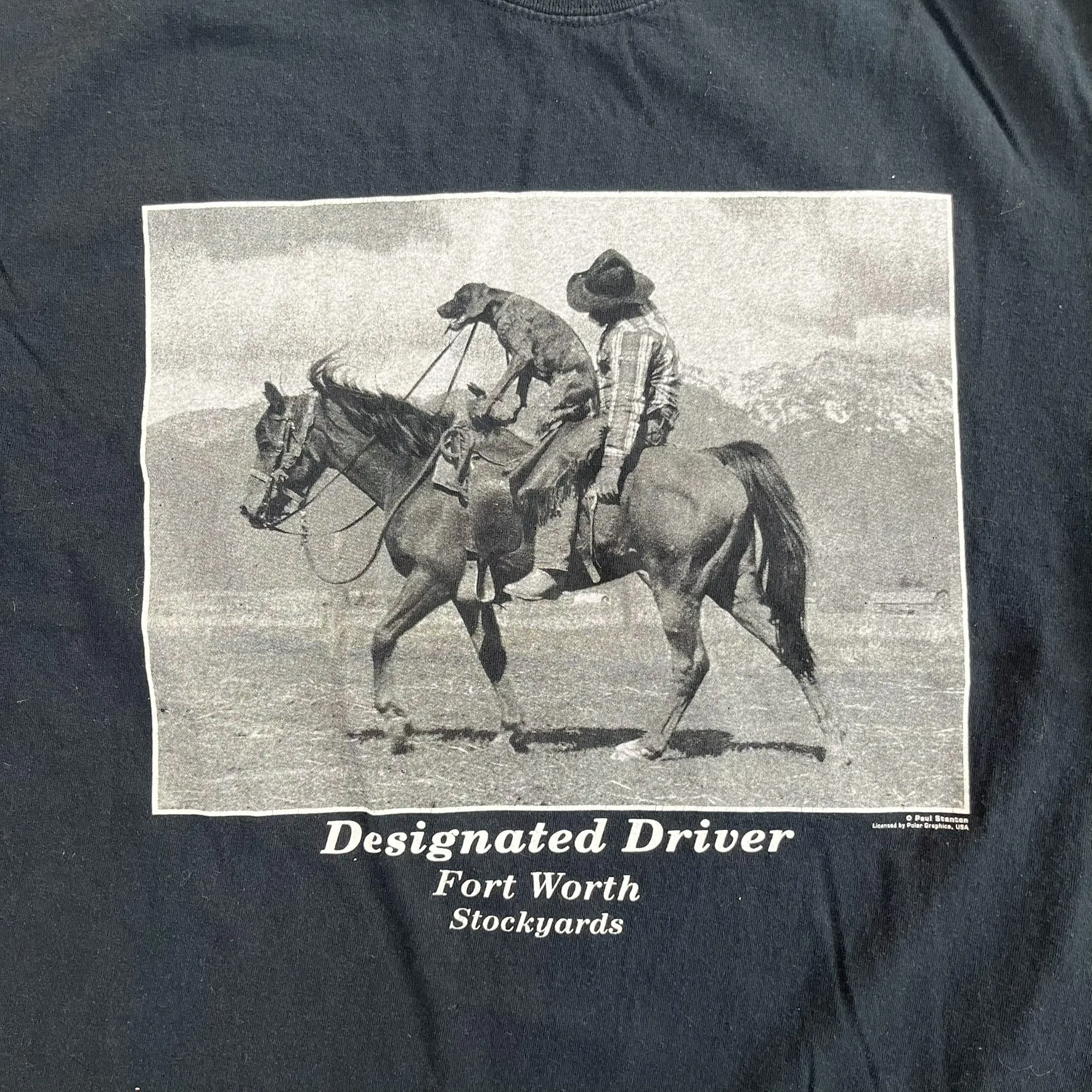 F- Vintage Fort Worth Designated Driver Horse & Dog Picture Tee sold by HG Vintage product image thumbnail 2