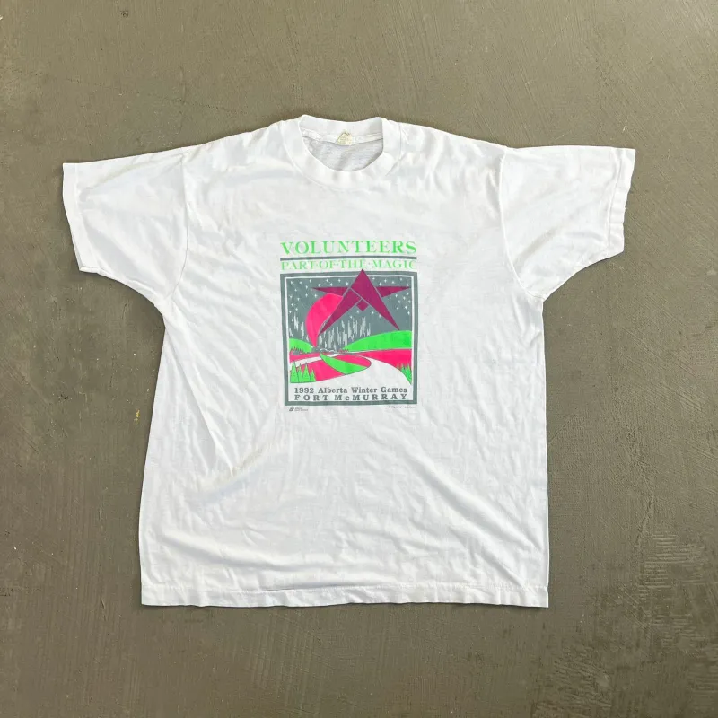 F- Vintage '92 Alberta Winter Games Fort McMurray Graphic Single Stitch Tee sold by HG Vintage