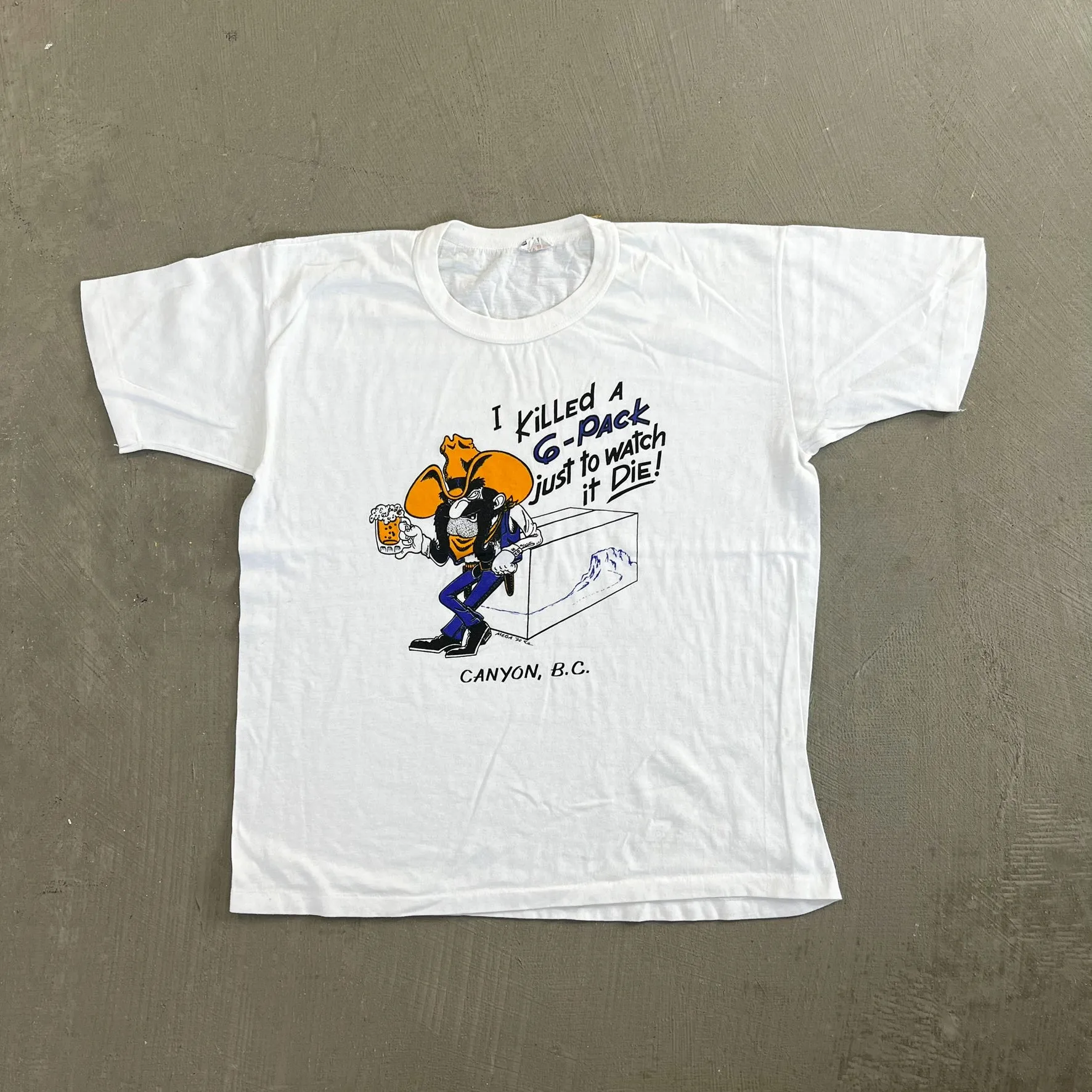 F- Vintage '90 Canyon BC 6-Pack Of Beer Graphic Tee sold by HG Vintage