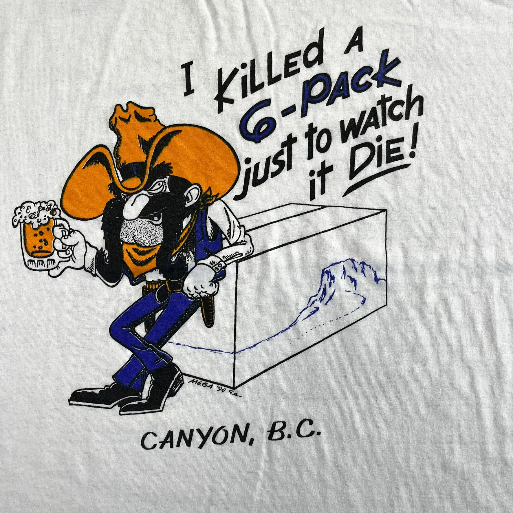 F- Vintage '90 Canyon BC 6-Pack Of Beer Graphic Tee sold by HG Vintage product image thumbnail 2