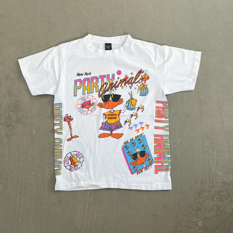 F- Vintage New York Party Animal Duck Graphic Single Stitch Tee sold by HG Vintage