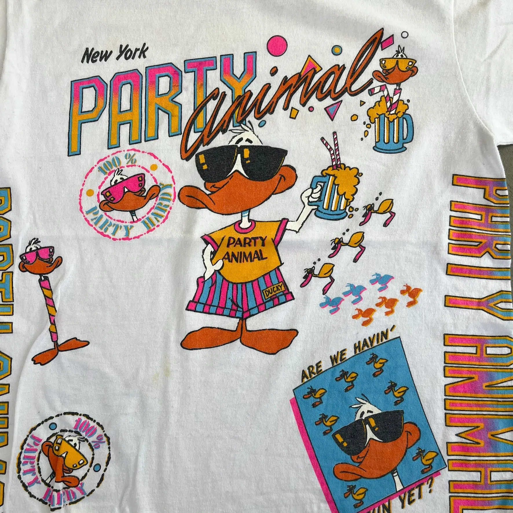 F- Vintage New York Party Animal Duck Graphic Single Stitch Tee sold by HG Vintage product image thumbnail 2