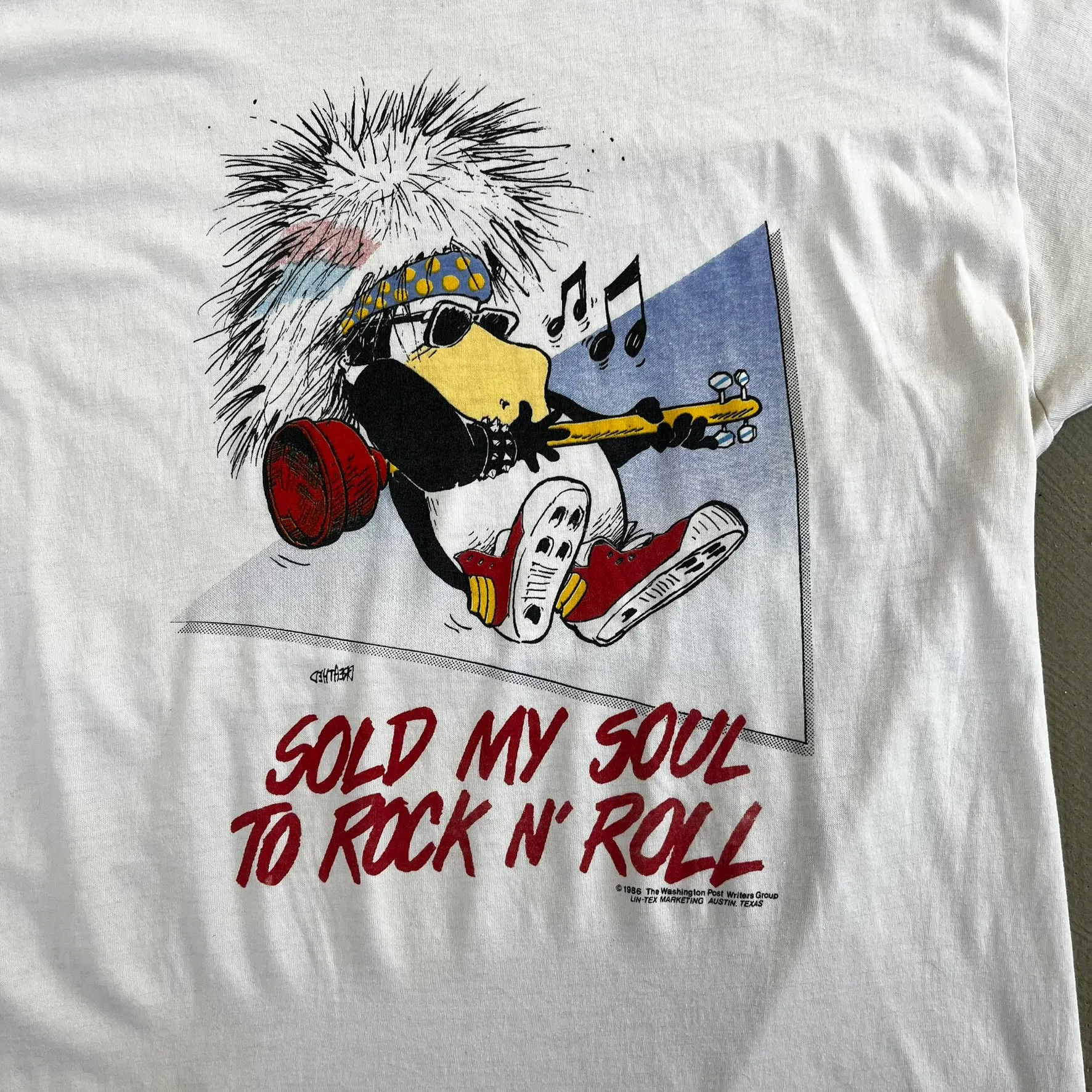 F- Vintage '86 Sold My Soul To Rock N' Roll Graphic Single Stitch Tee sold by HG Vintage product image thumbnail 2