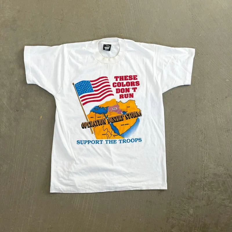 F- Vintage Operation Desert Storm Support Our Troop Graphic Single Stitch Tee sold by HG Vintage