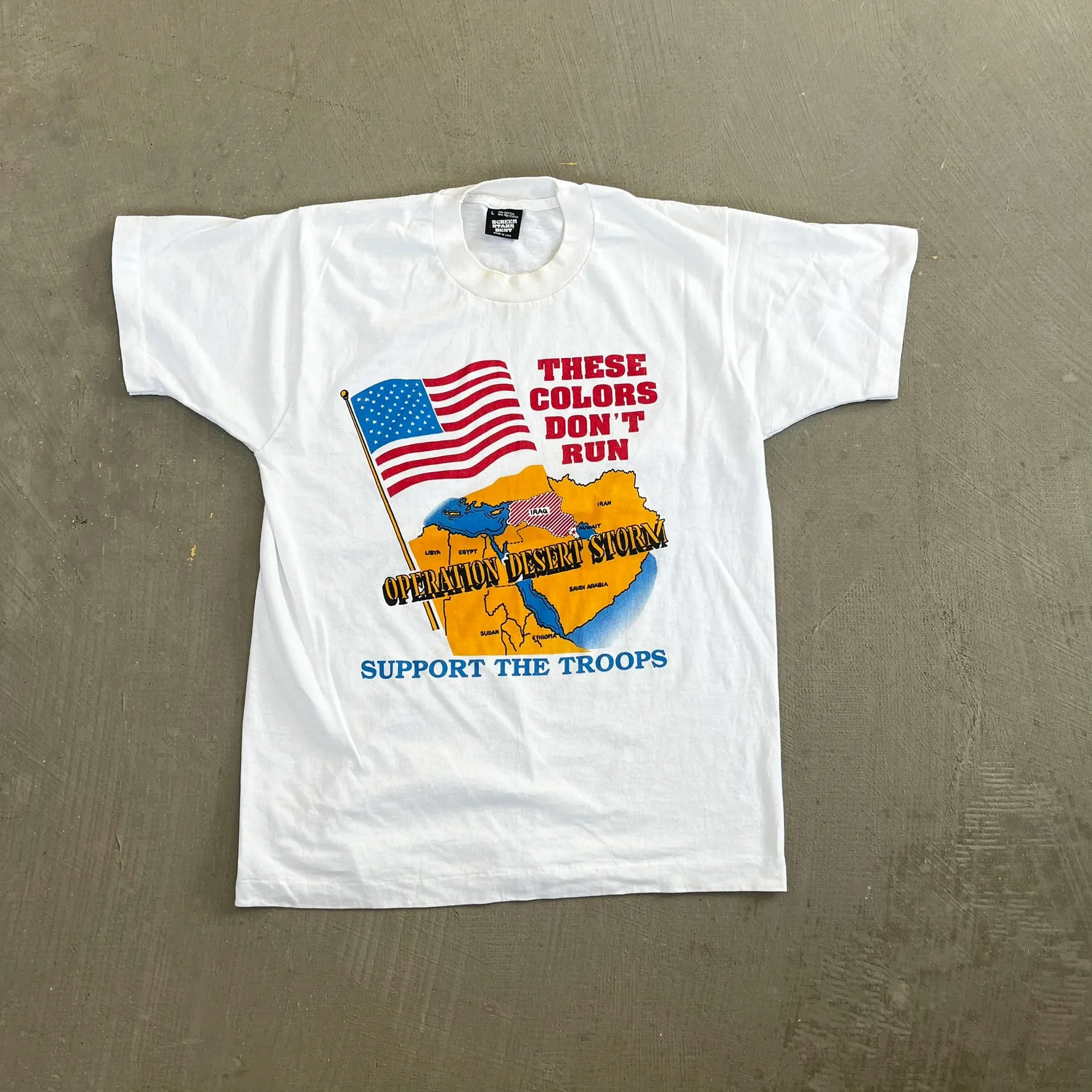 F- Vintage Operation Desert Storm Support Our Troop Graphic Single Stitch Tee sold by HG Vintage