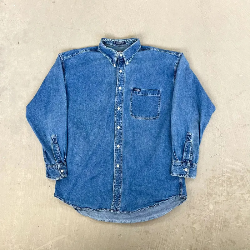 F- Vintage Chaps Ralph Lauren Denim Button Down Shirt sold by HG Vintage