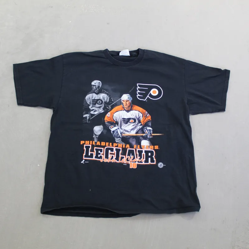 F- Vintage Philadelphia Flyers John LeClair NHL Lee Graphic Tee sold by HG Vintage
