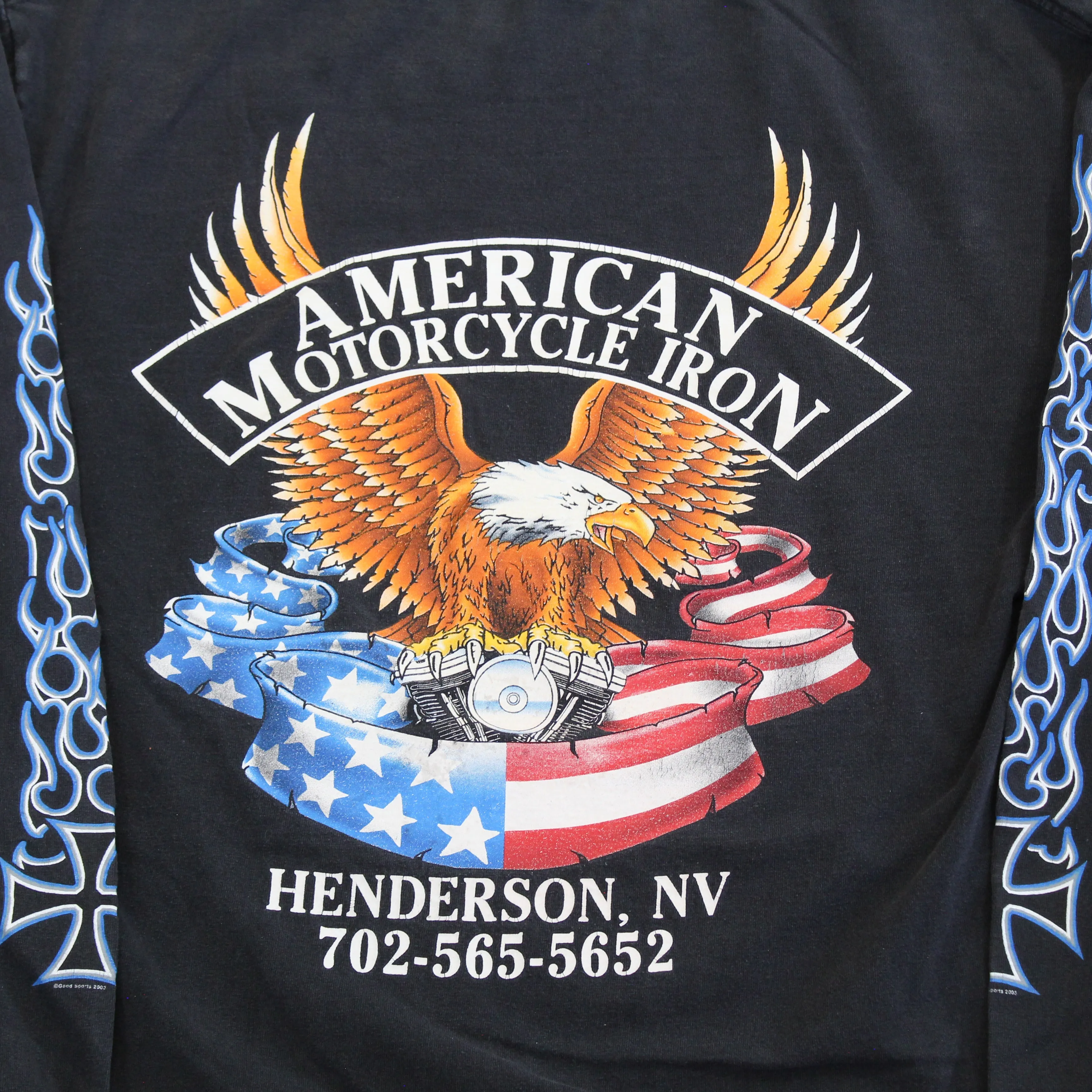 F- Vintage 2003 American Motorcycle Iron Long Sleeve Tee sold by HG Vintage product image thumbnail 4