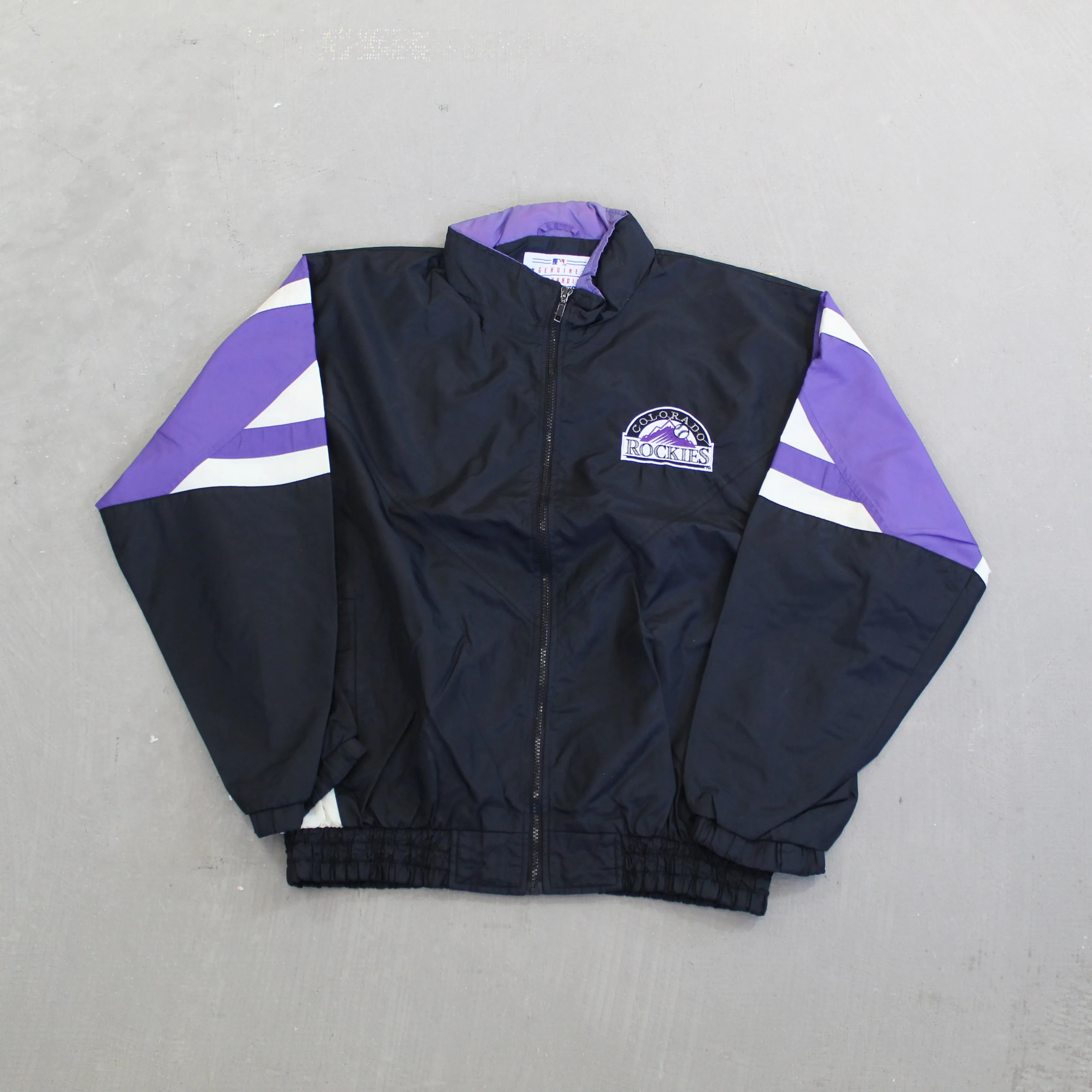 F- Vintage Colorado Rockies MLB Starter Zip Up Nylon Windbreaker Jacket sold by HG Vintage