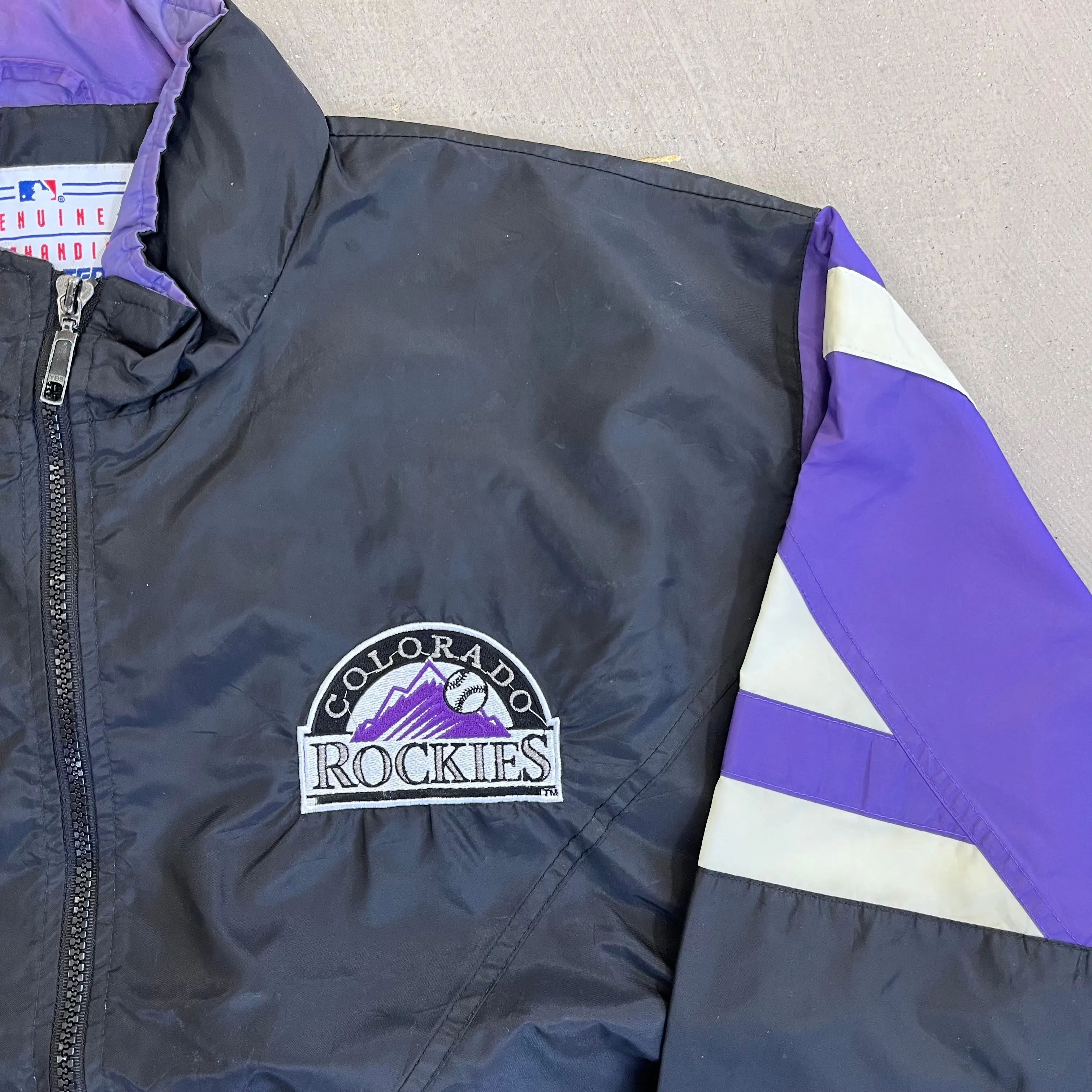 F- Vintage Colorado Rockies MLB Starter Zip Up Nylon Windbreaker Jacket sold by HG Vintage product image thumbnail 2