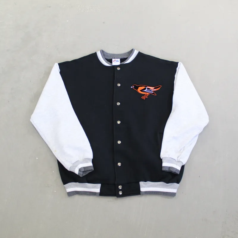 F- Vintage Baltimore Orioles MLB Majestic Embroidered Logo Bomber Jacket sold by HG Vintage