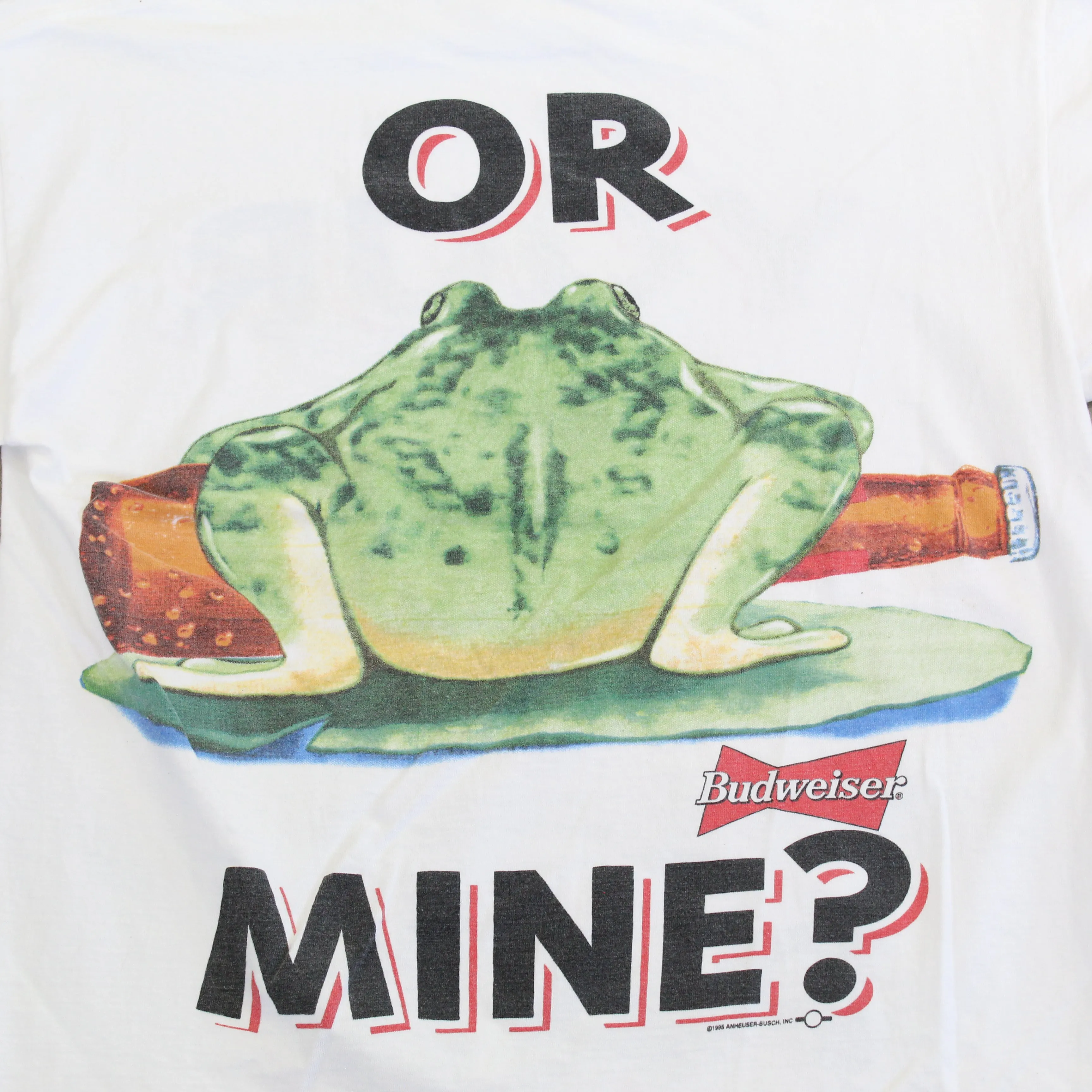 F- Vintage 1995 Budweiser Your Pad Or Mine? Frog Single Stitch Tee sold by HG Vintage product image thumbnail 4