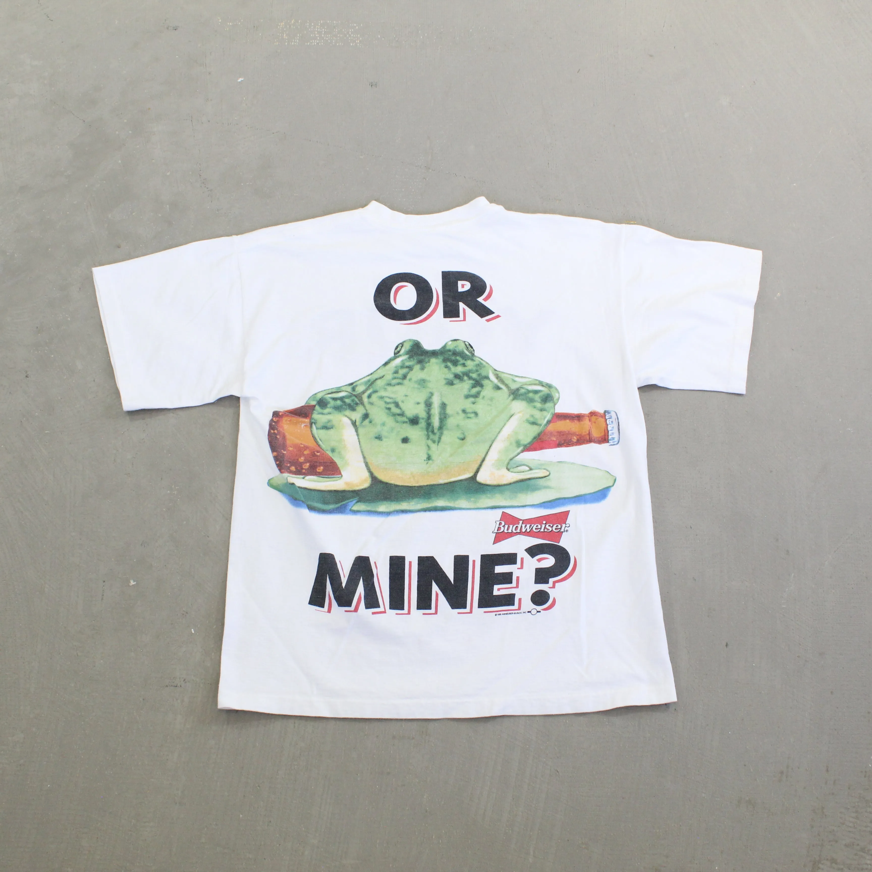 F- Vintage 1995 Budweiser Your Pad Or Mine? Frog Single Stitch Tee sold by HG Vintage product image thumbnail 3