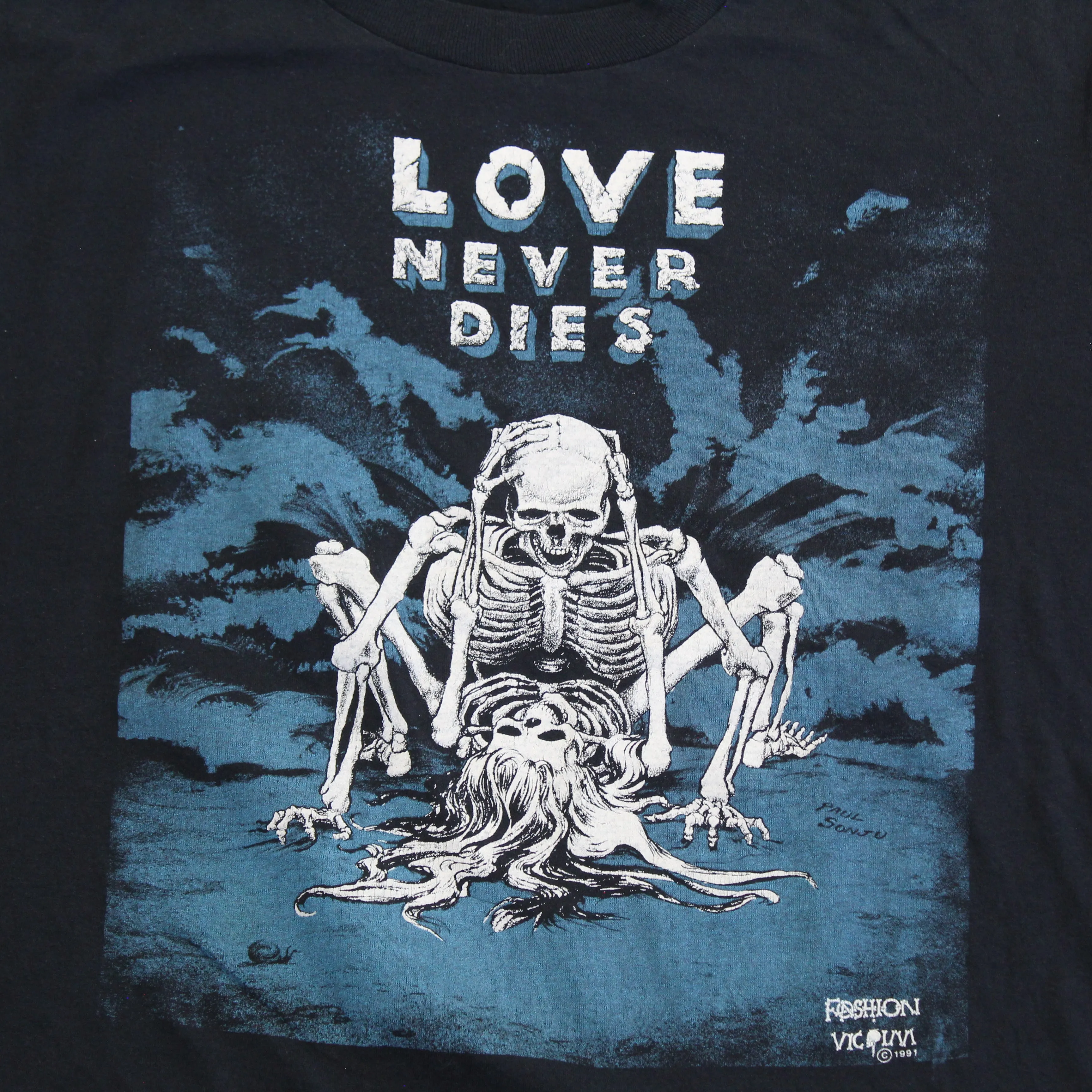 F- Vintage 1991 Fashion Victim Love Never Dies Graphic Single Stitch Tee sold by HG Vintage product image thumbnail 2