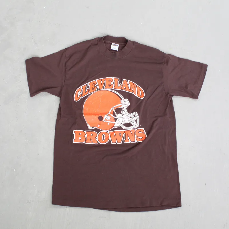 F- Vintage Cleveland Browns NFL Helmet & Text Single Stitch Tee sold by HG Vintage