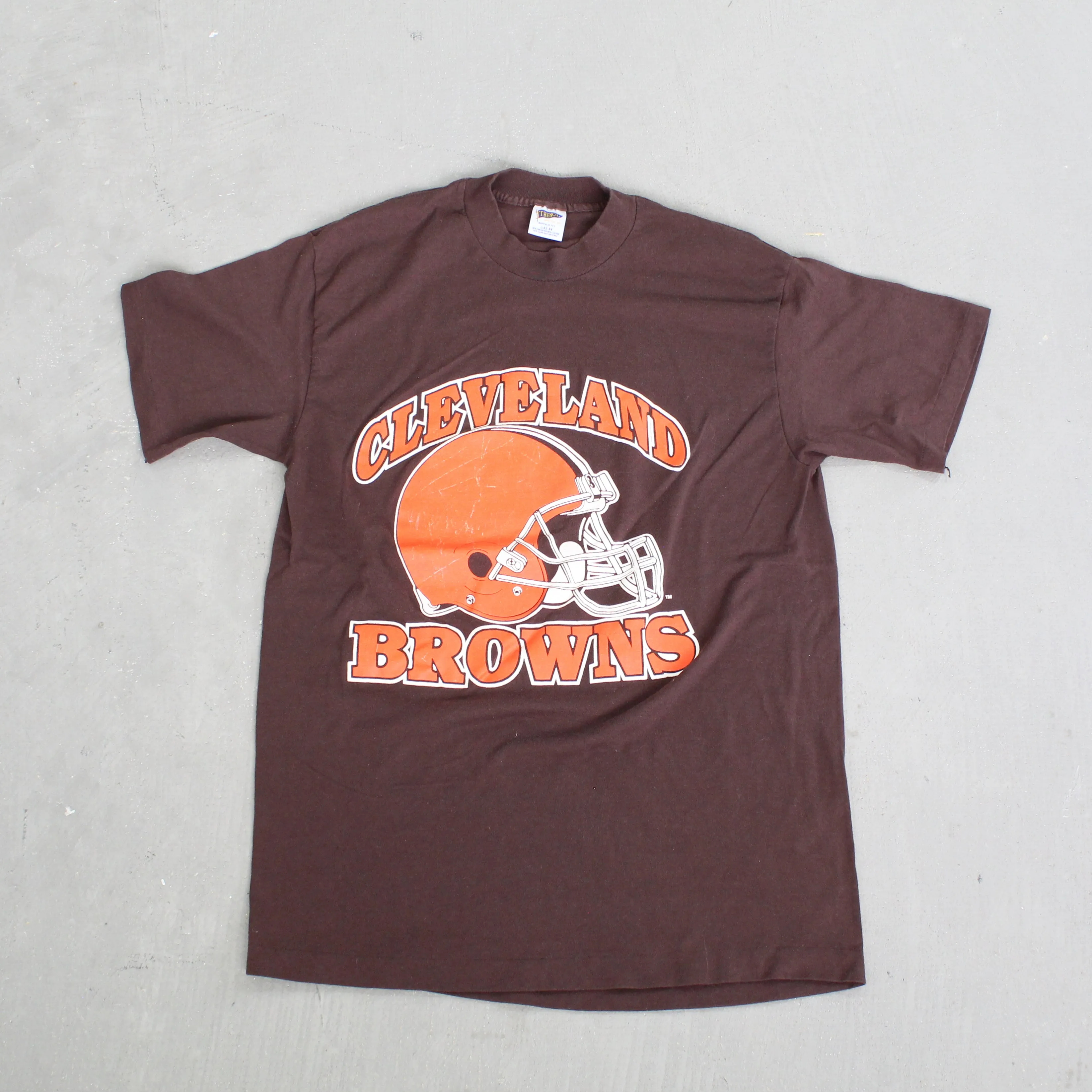 F- Vintage Cleveland Browns NFL Helmet & Text Single Stitch Tee sold by HG Vintage