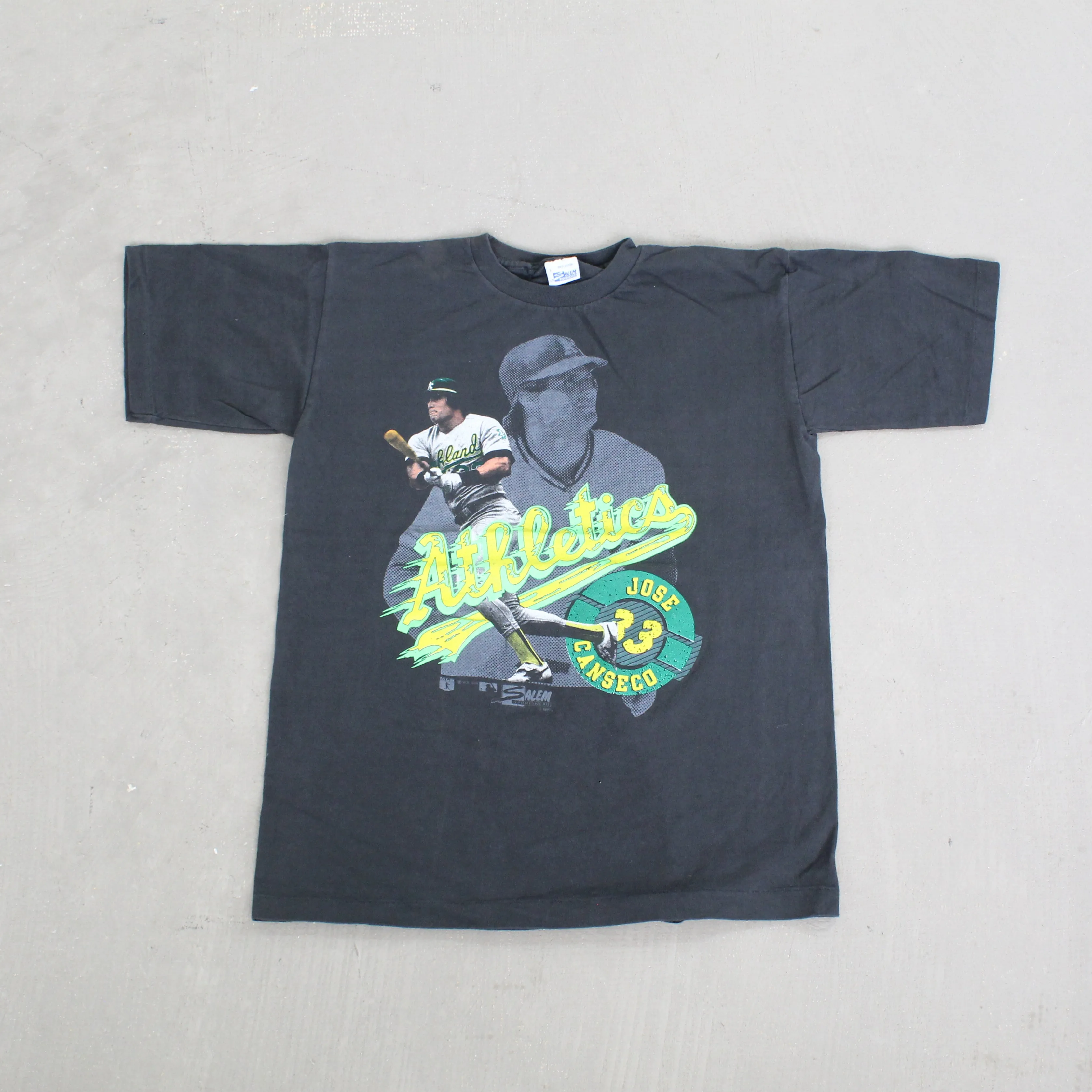 F- Vintage 1989 Oakland Ace Jose Canseco MLB Salem Single Stitch Tee sold by HG Vintage