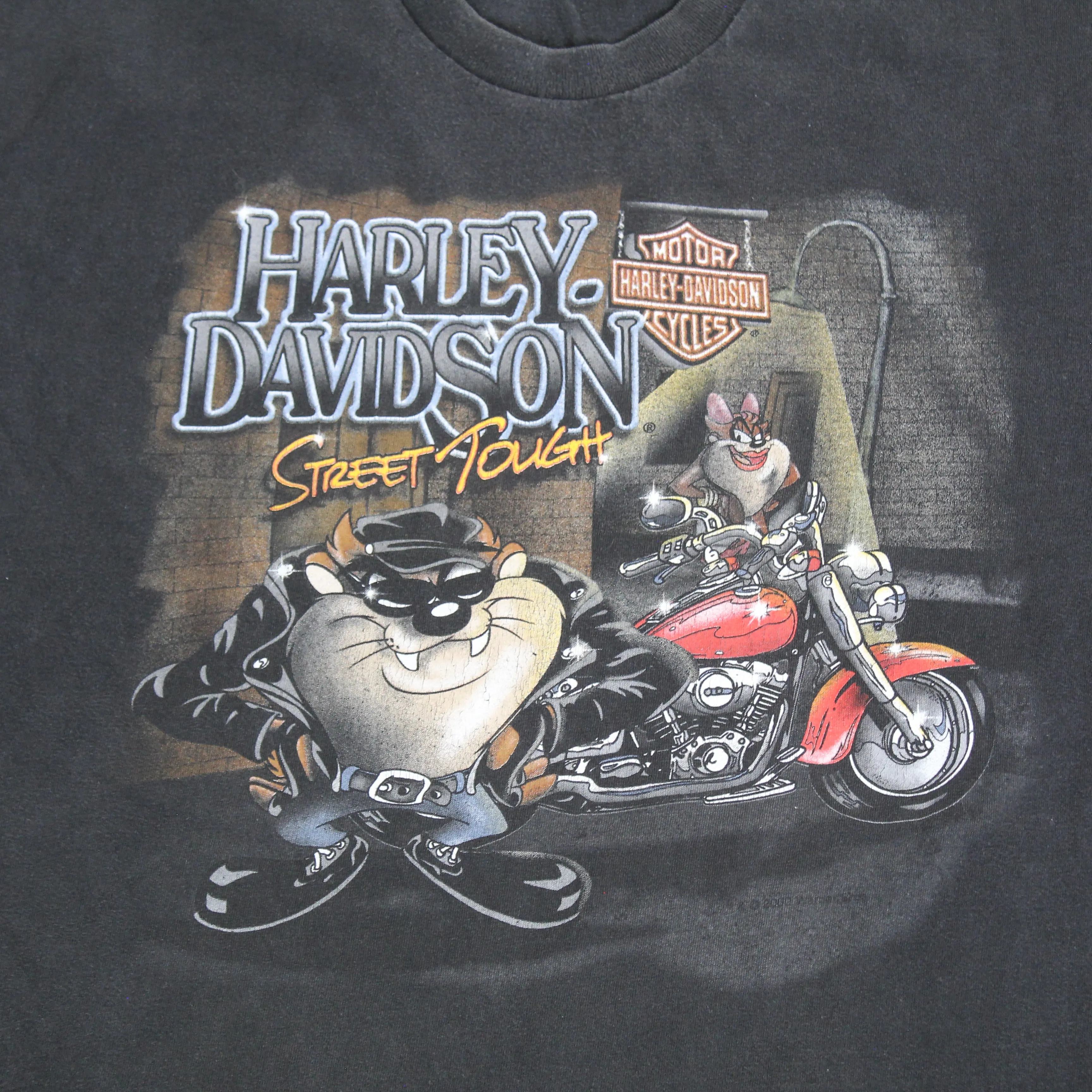 F- Vintage 2000 Harley Davidson Myrtle Beach Looney Tunes Street Tough Tee sold by HG Vintage product image thumbnail 2