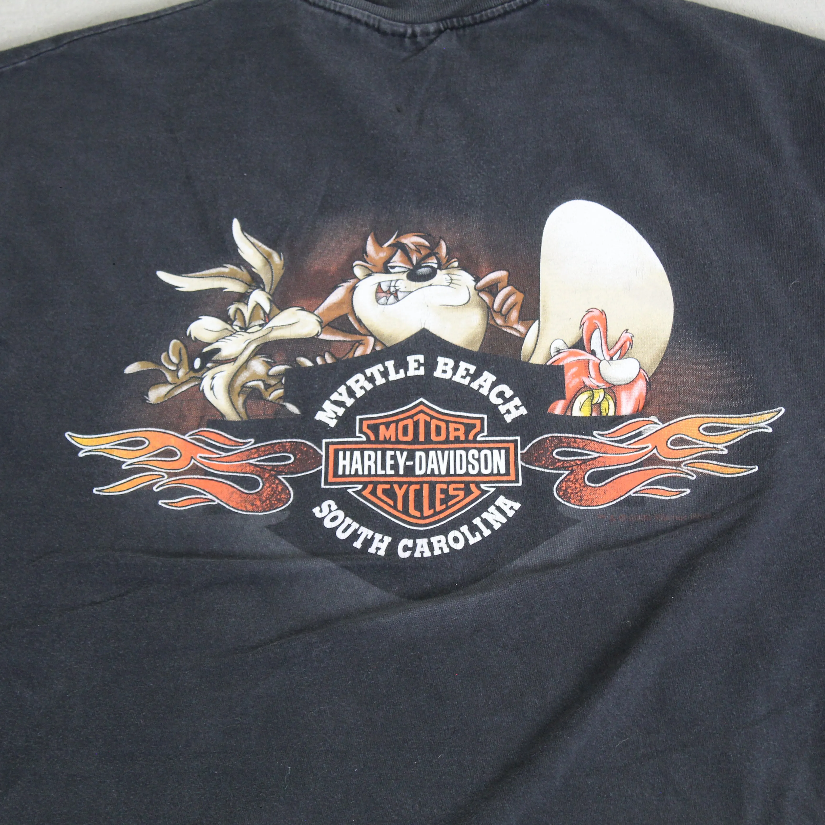 F- Vintage 2000 Harley Davidson Myrtle Beach Looney Tunes Street Tough Tee sold by HG Vintage product image thumbnail 4