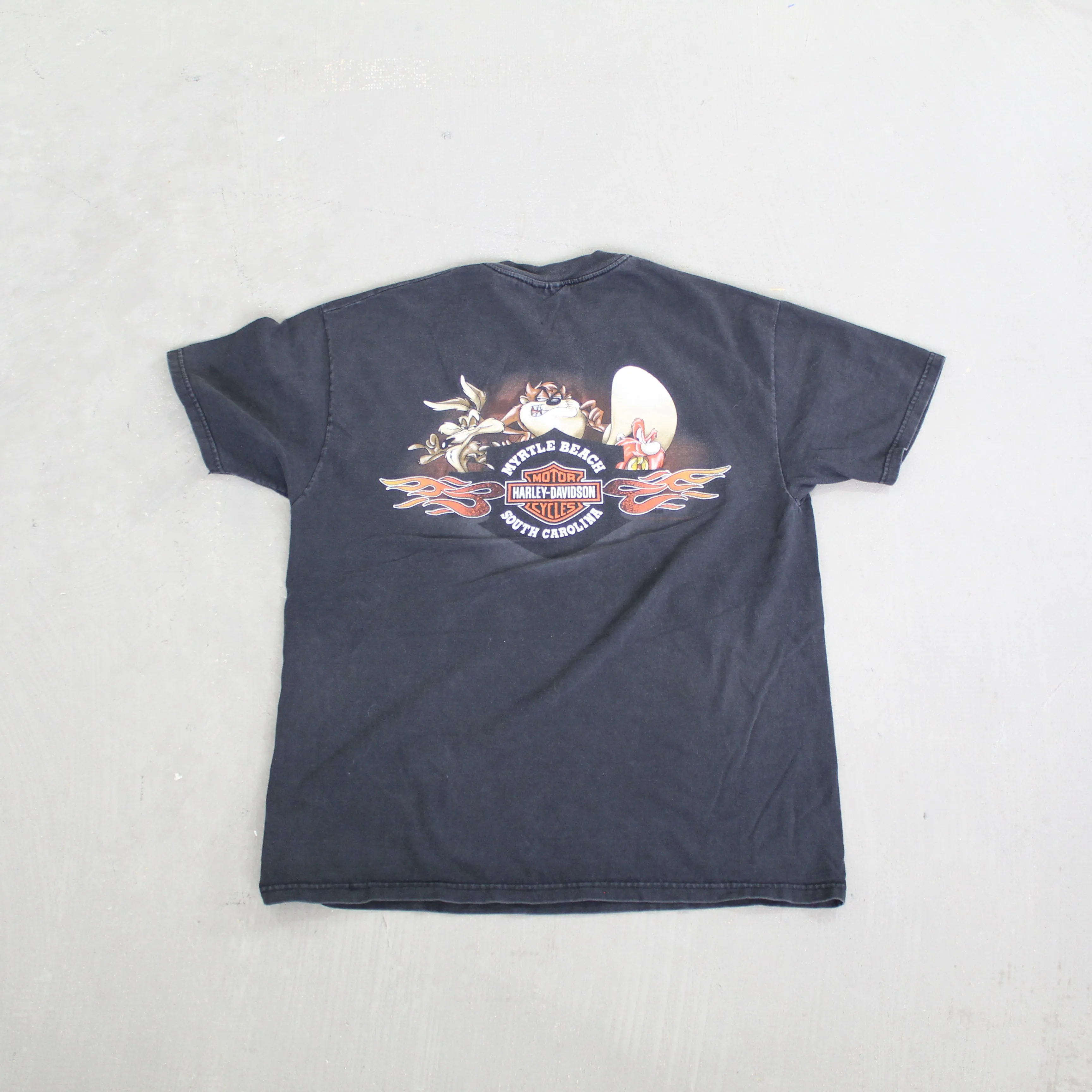 F- Vintage 2000 Harley Davidson Myrtle Beach Looney Tunes Street Tough Tee sold by HG Vintage product image thumbnail 3