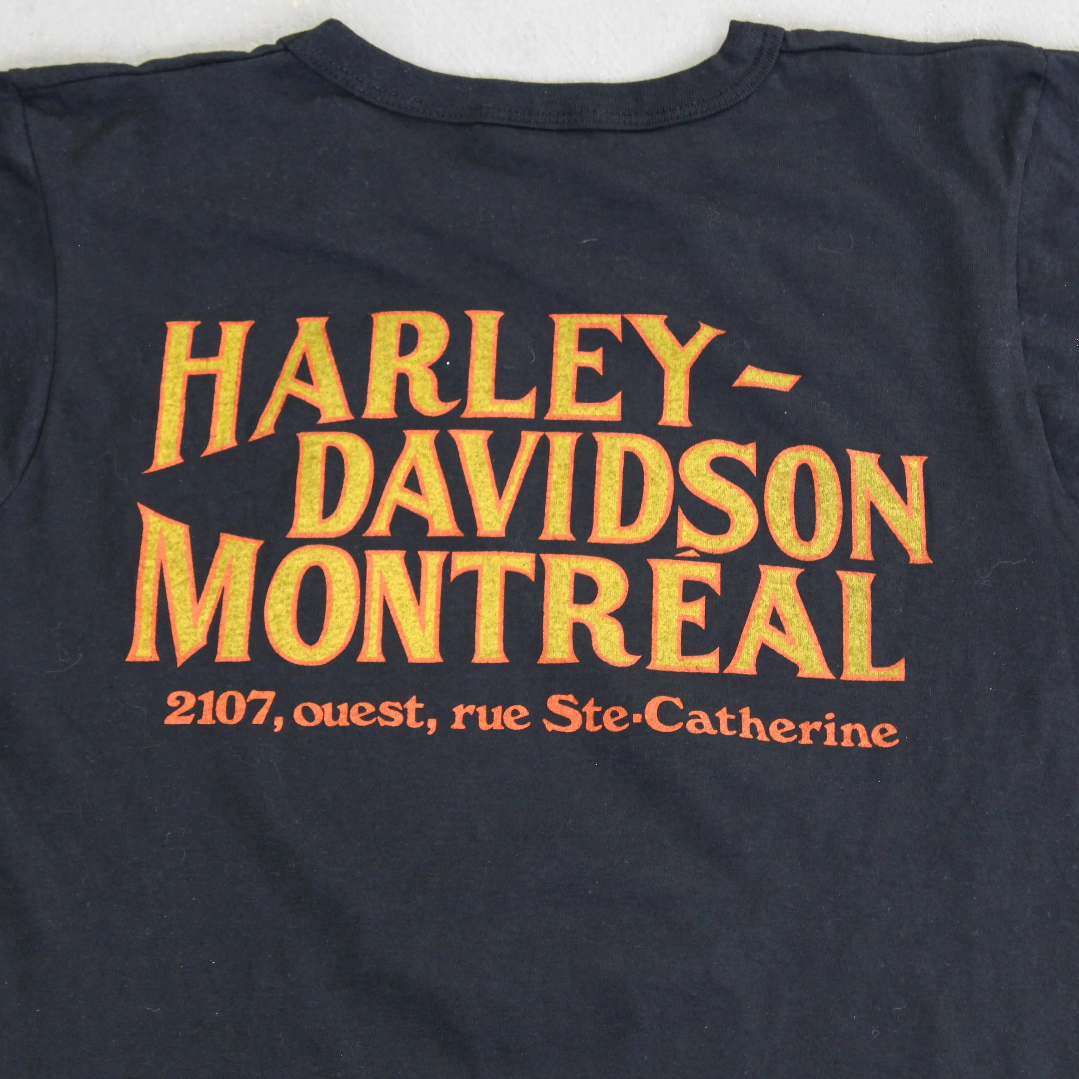F- Vintage Harley Davidson Montreal Ste-Catherine Skeleton & Wings Tee sold by HG Vintage product image thumbnail 4