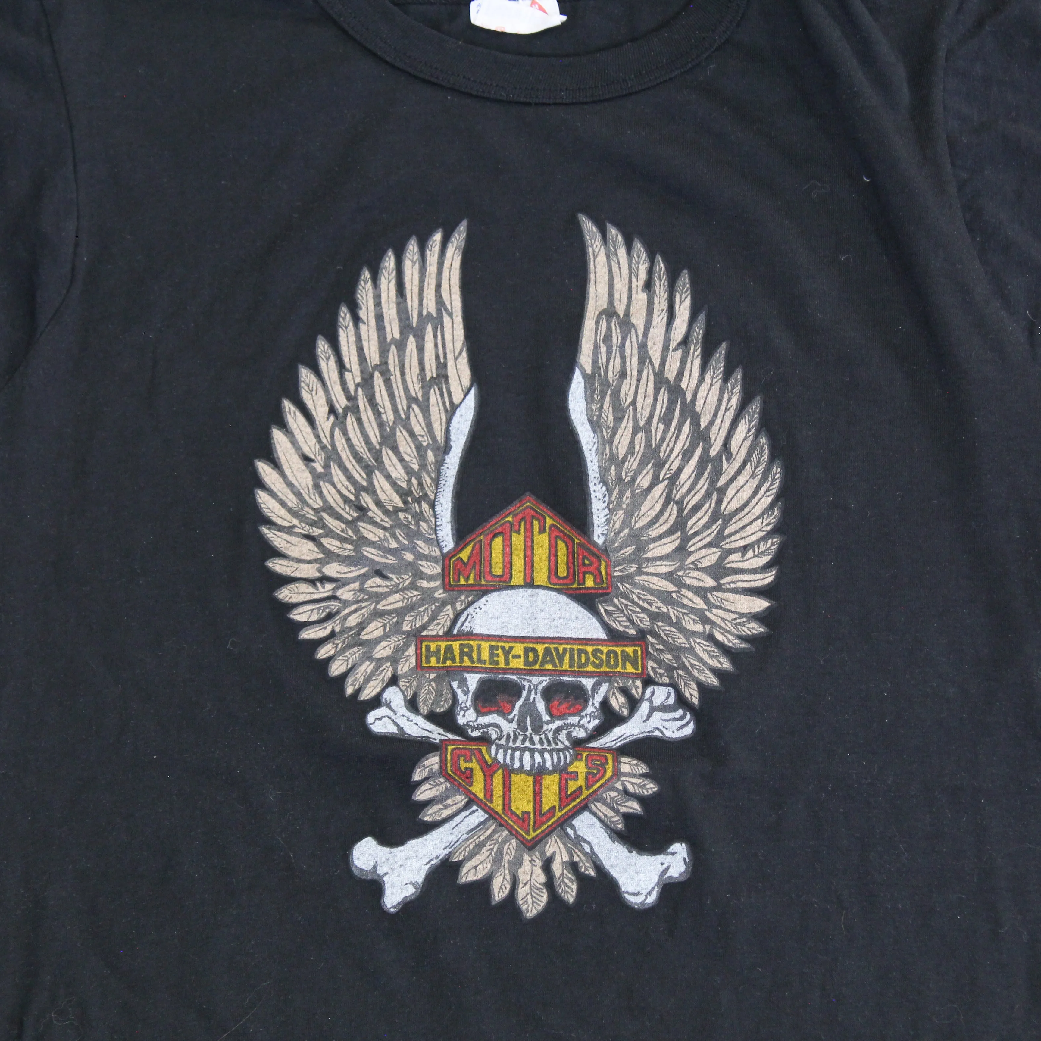 F- Vintage Harley Davidson Montreal Ste-Catherine Skeleton & Wings Tee sold by HG Vintage product image thumbnail 2