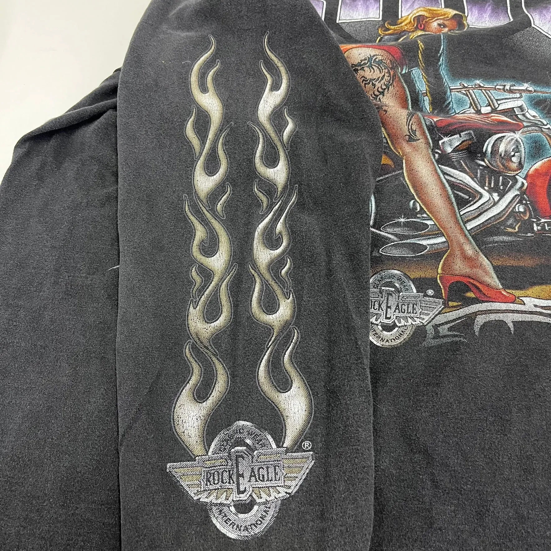 F- Vintage Rock Eagle Built To Ride Motorcycle Long Sleeve Tee sold by HG Vintage product image thumbnail 3