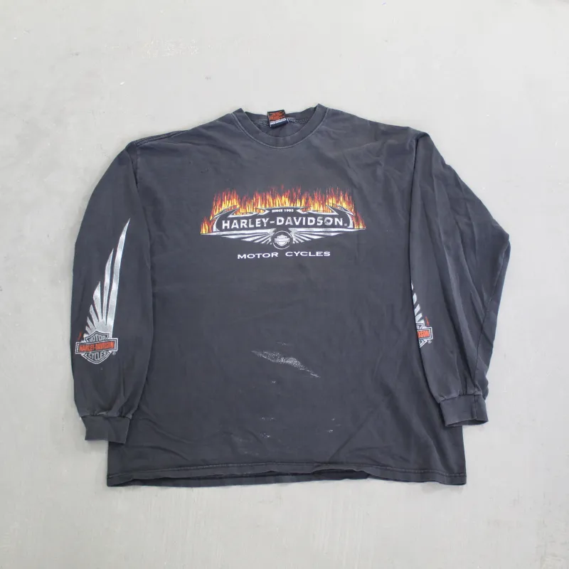 F- Vintage 2002 Harley Davidson Red Deer Alberta Long Sleeve Tee sold by HG Vintage