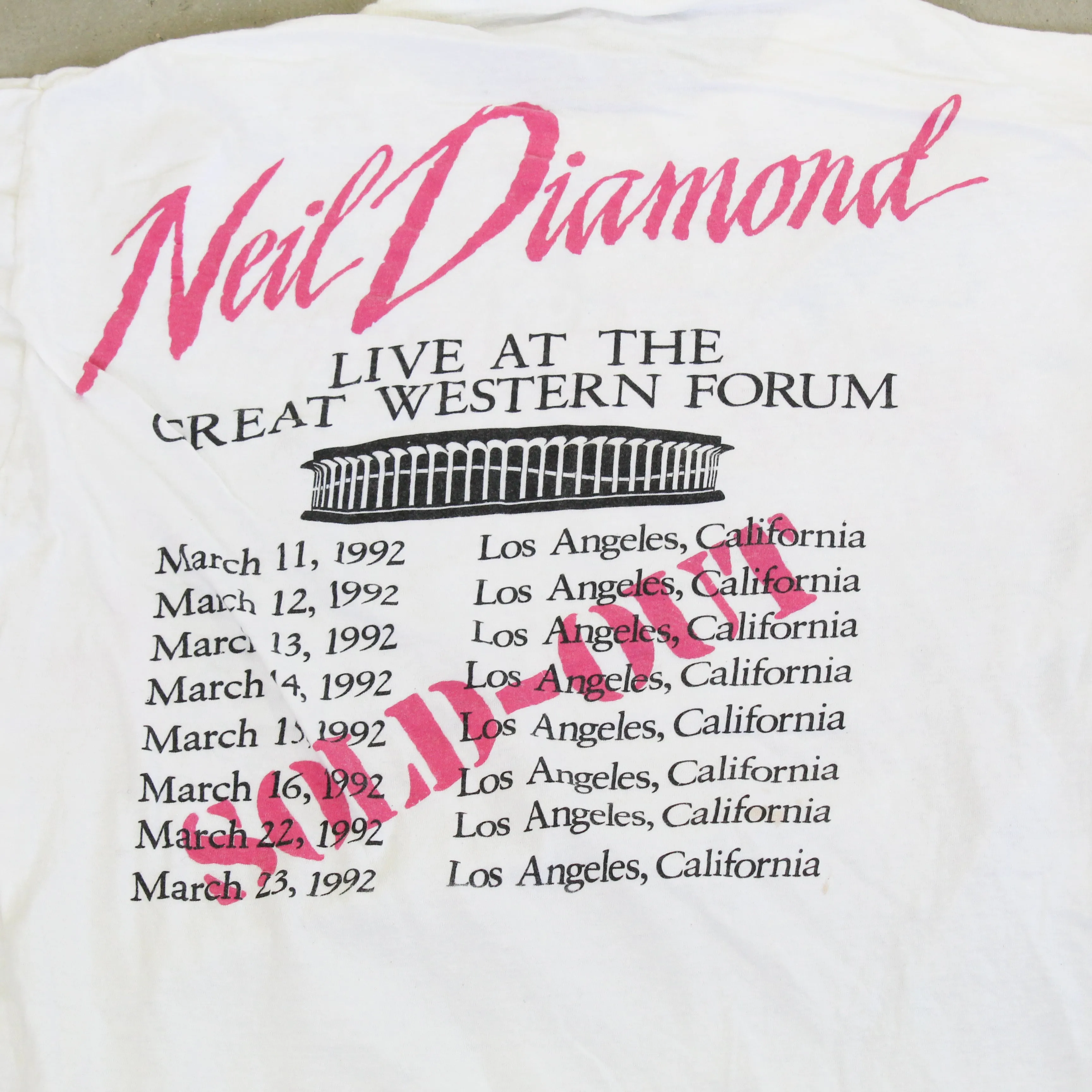 F- Vintage 1992 Neil Diamond In The Round Tour Tee sold by HG Vintage product image thumbnail 4