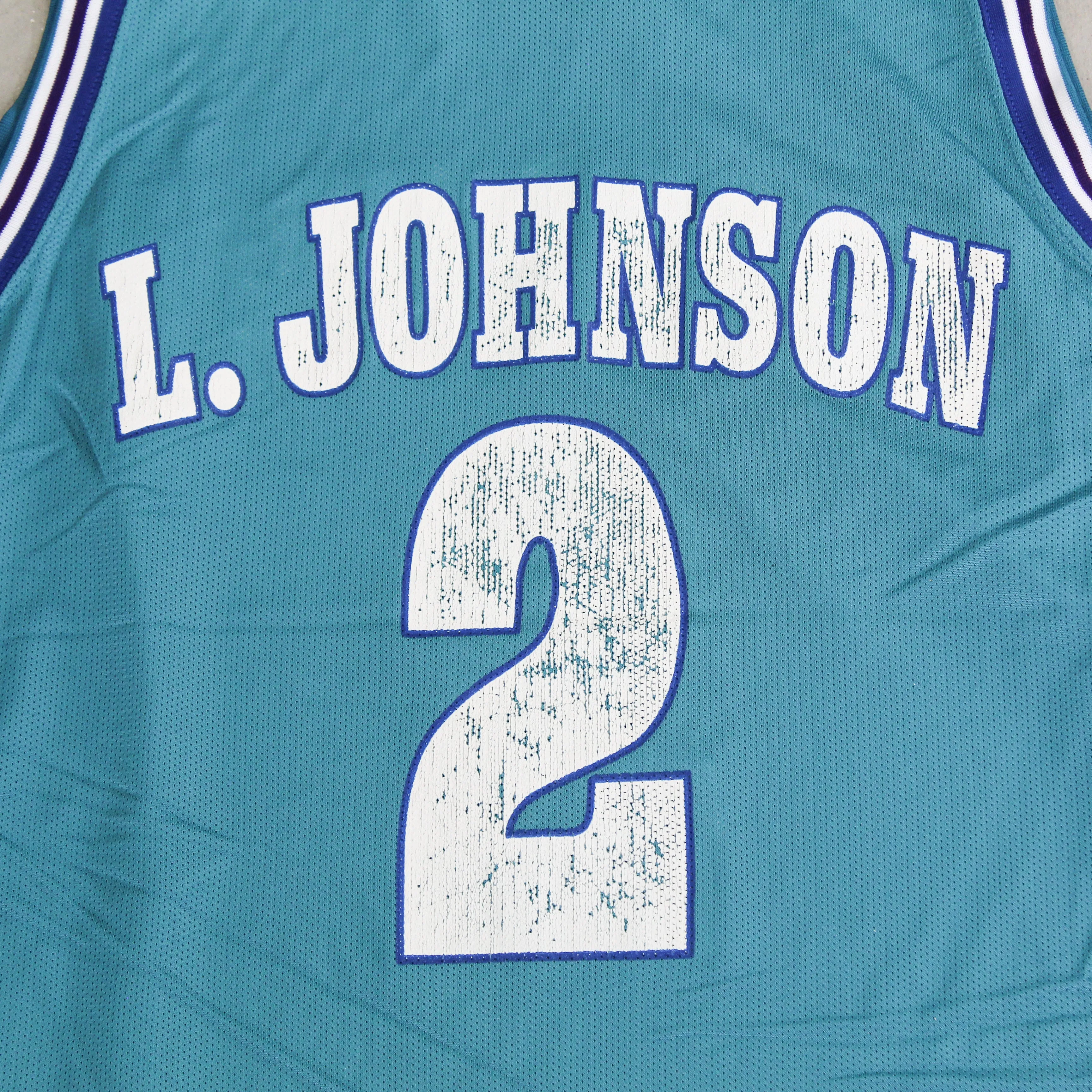 F- Vintage Charlotte Hornets Larry Johnson NBA Champion Basketball Jersey sold by HG Vintage product image thumbnail 4