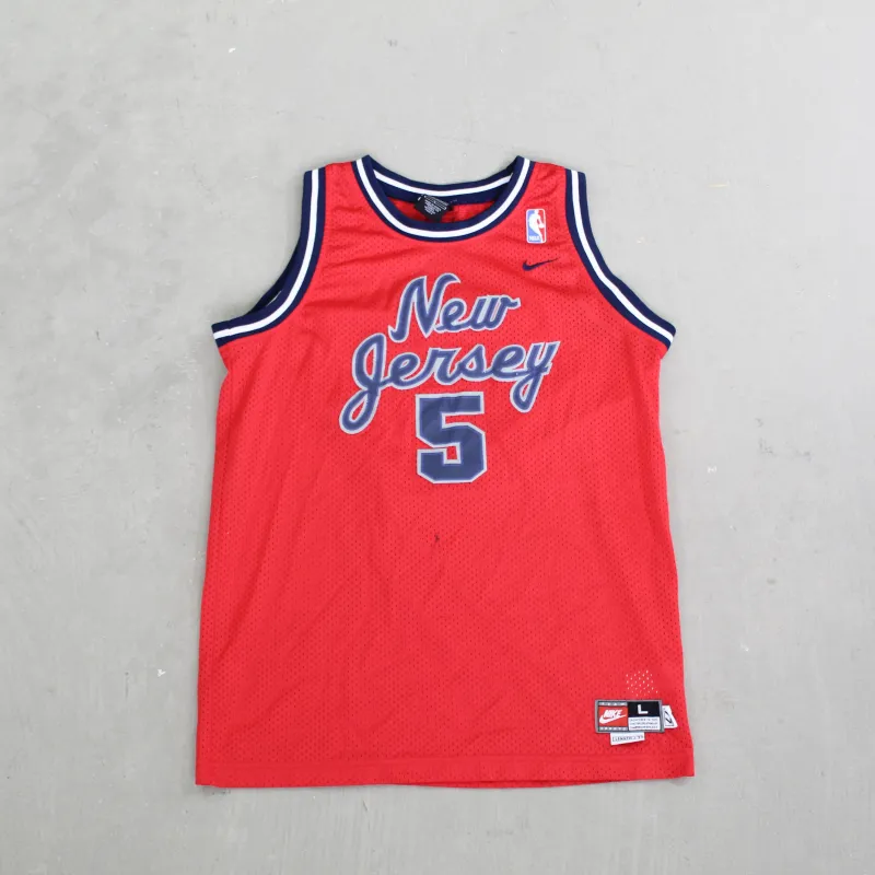 F- Vintage Brooklyn Nets New Jersey Text Jason Kidd NBA Nike Team Basketball Jersey sold by HG Vintage