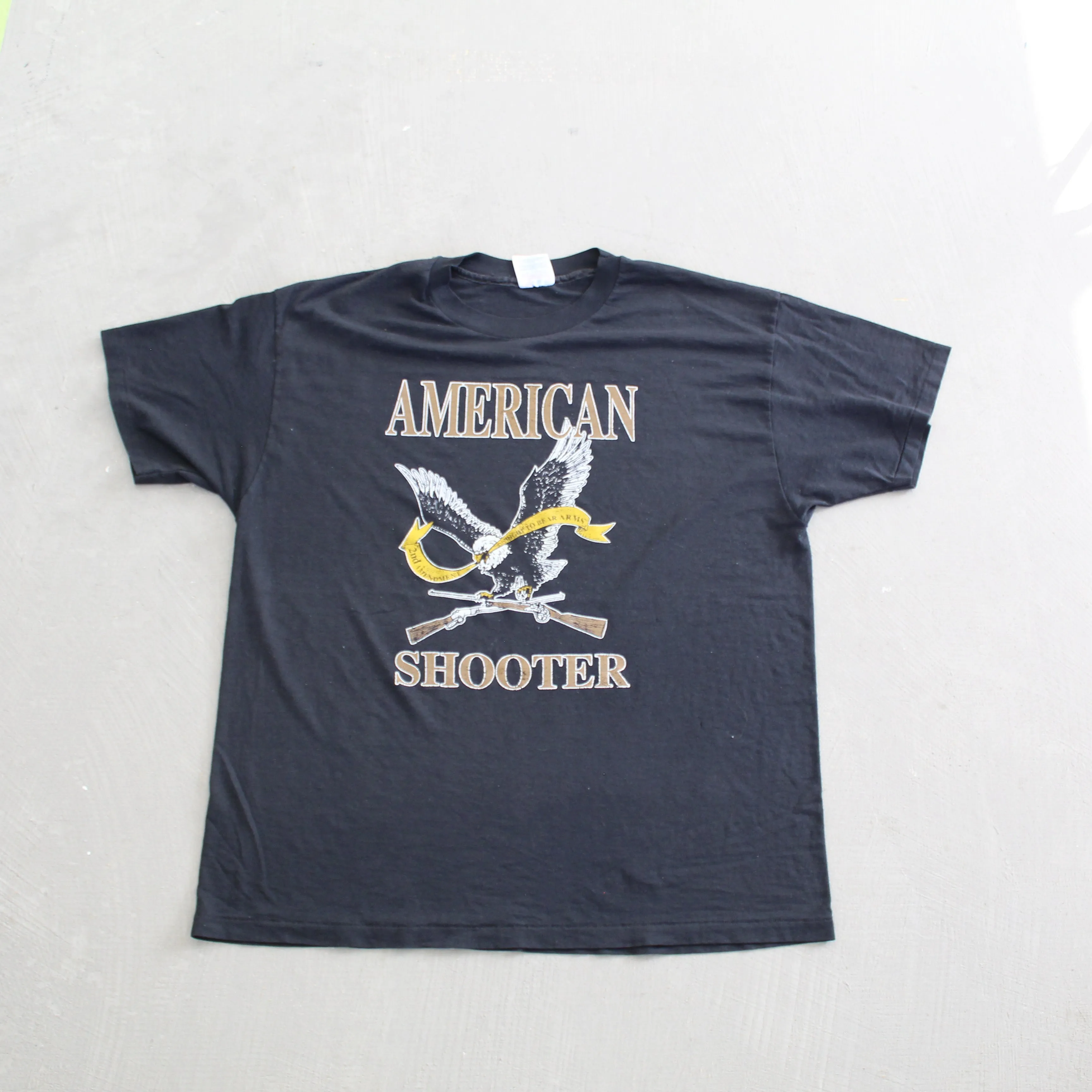 F- Vintage American Shooter Eagle & Rifle Single Stitch Hanes Tee sold by HG Vintage